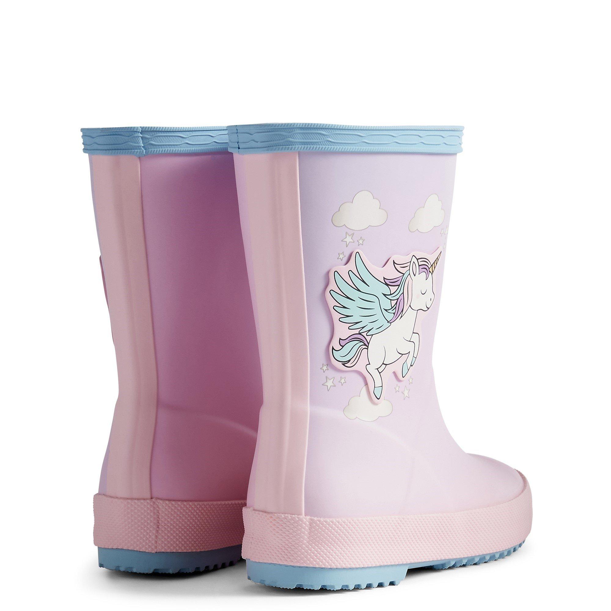 Blue - Hunter - Kids First Unicorn Print Boot - 3
