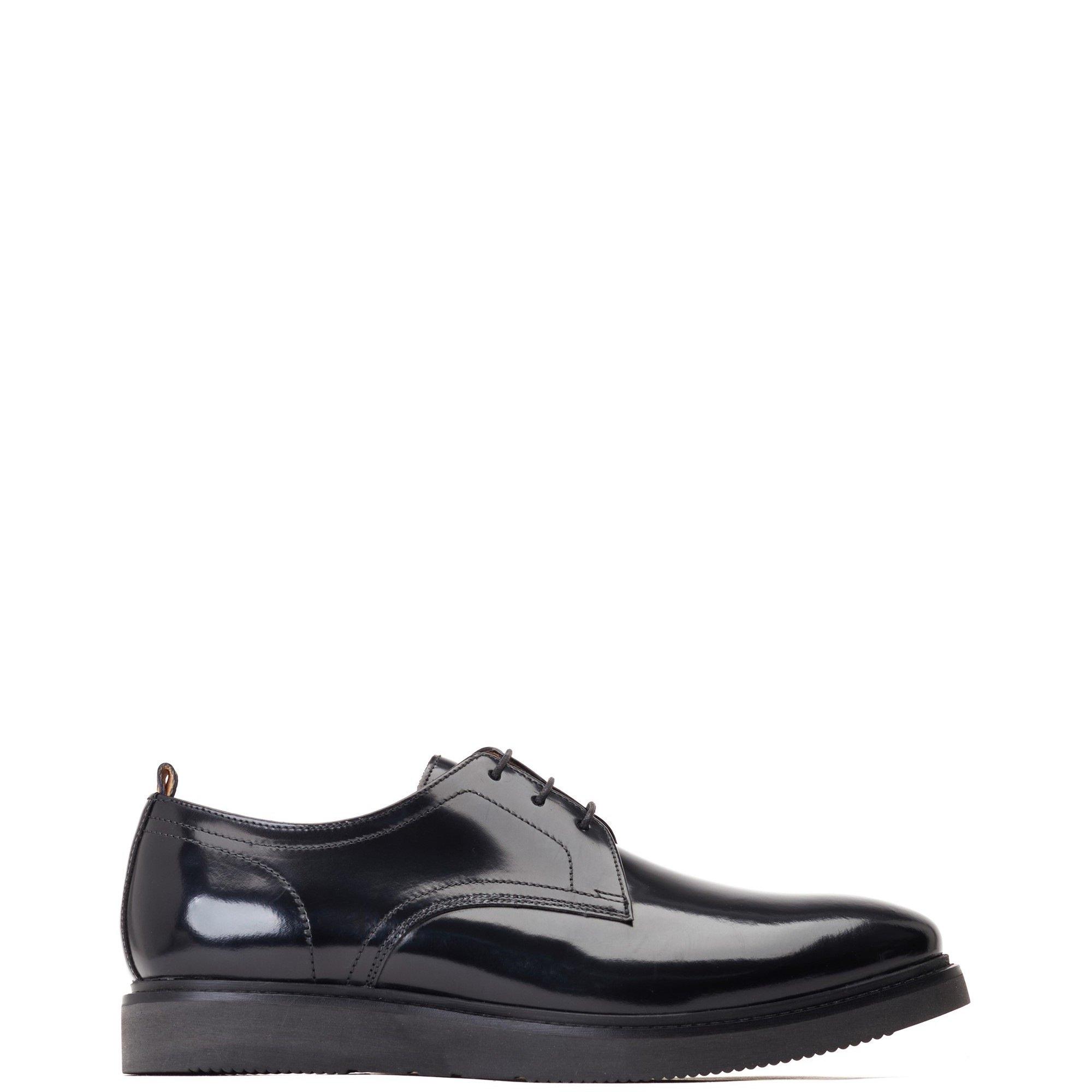 Black - Base London - Roly Plain Toe Derby - 1