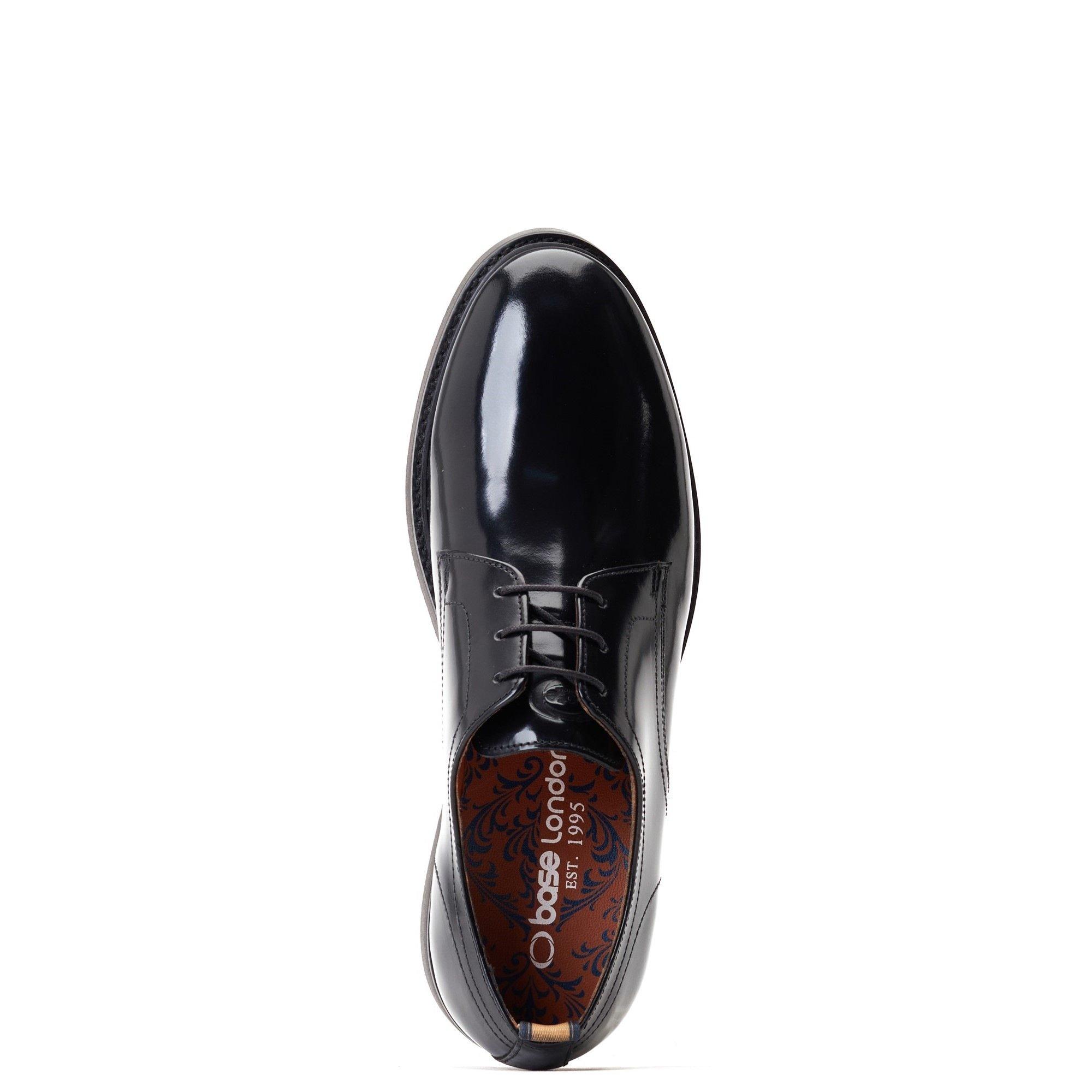 Black - Base London - Roly Plain Toe Derby - 4