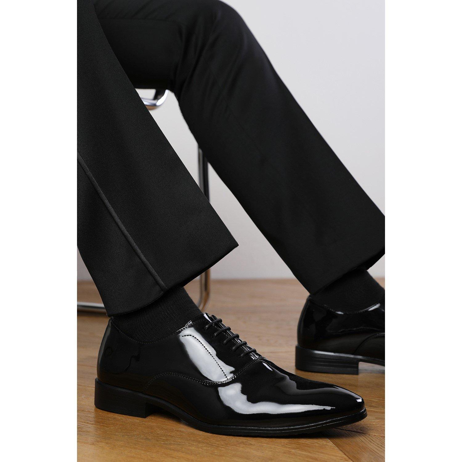 Black - Wheres That From - Nick Oxford Wide Fit Lace Up Work Dress Shoes - 1