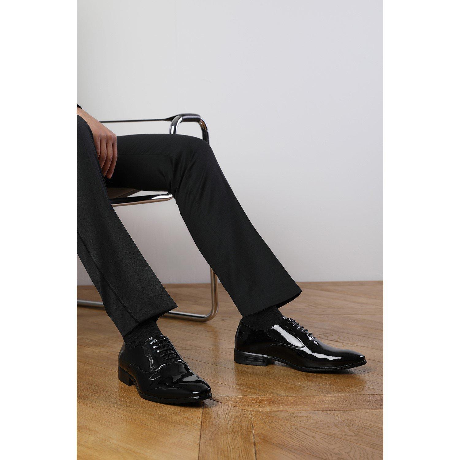 Black - Wheres That From - Nick Oxford Wide Fit Lace Up Work Dress Shoes - 4
