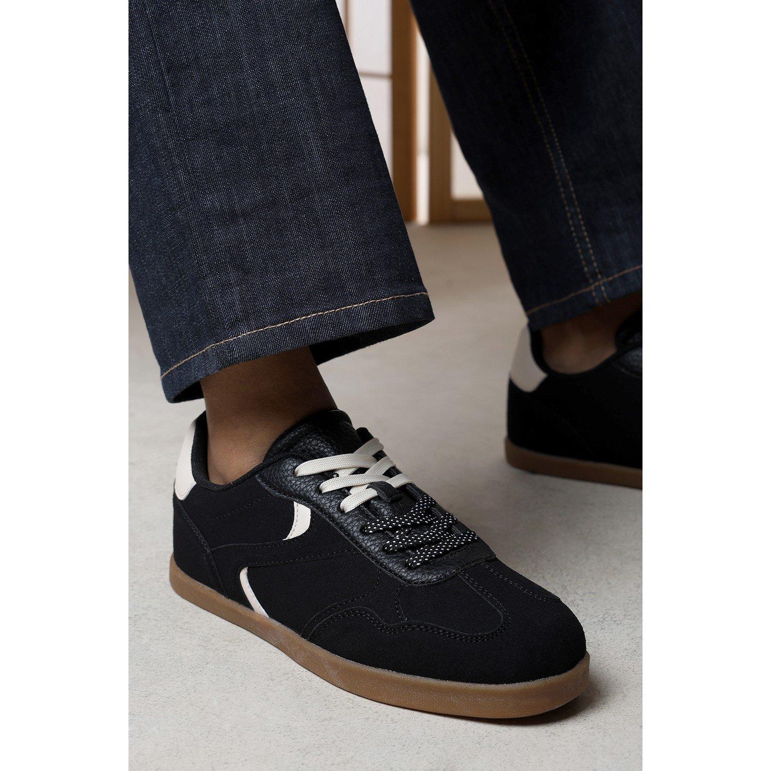 Black - Wheres That From - Anaiah Low Profile Side Panel Detailed Trainer - 1