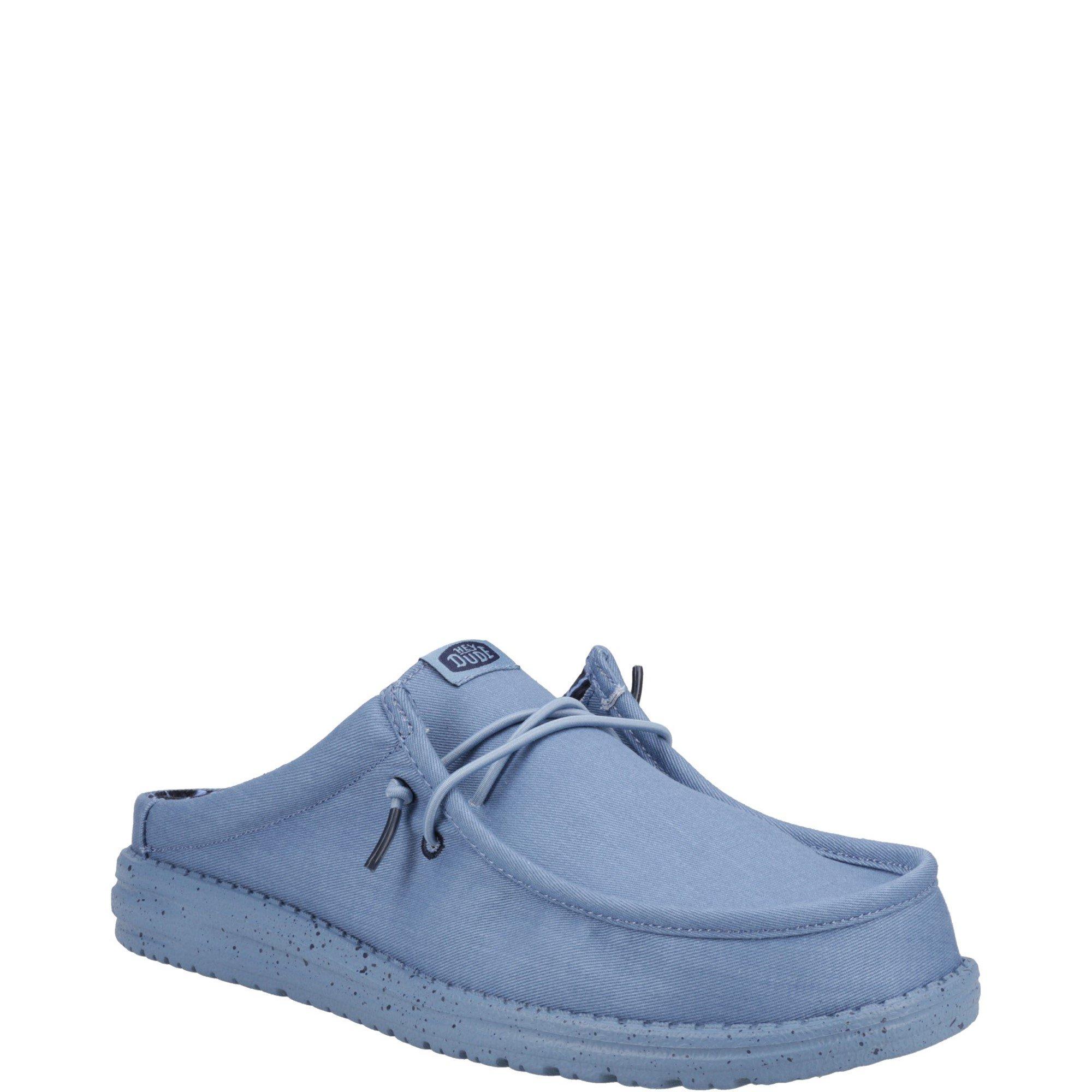 Blue - HEYDUDE - Wally Slip Canvas Mule - 2