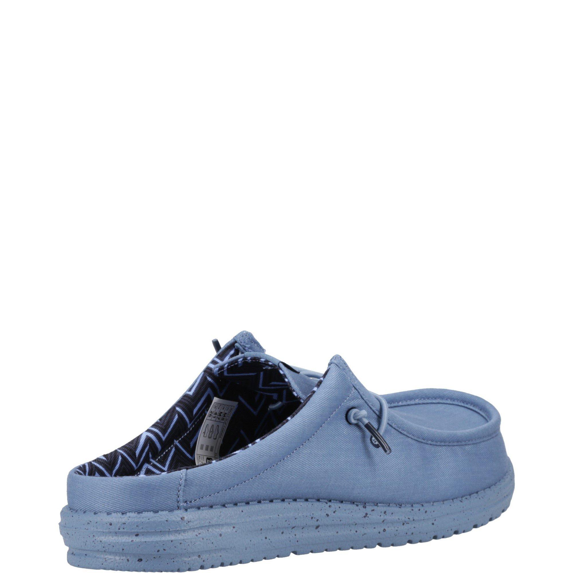 Blue - HEYDUDE - Wally Slip Canvas Mule - 3