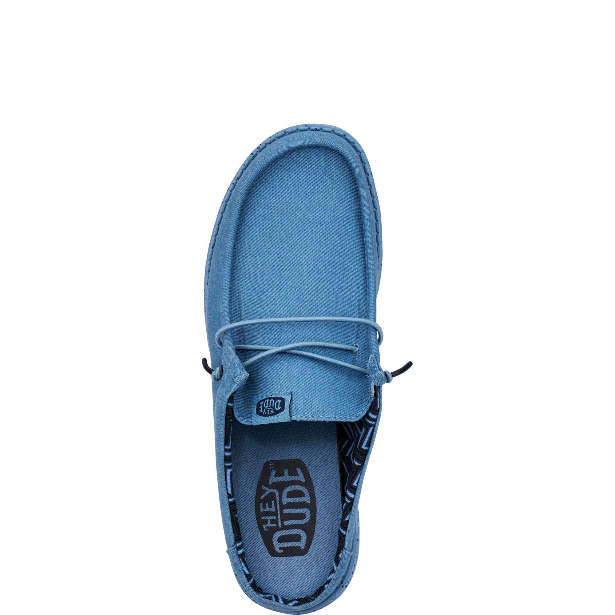 Blue - HEYDUDE - Wally Slip Canvas Mule - 4