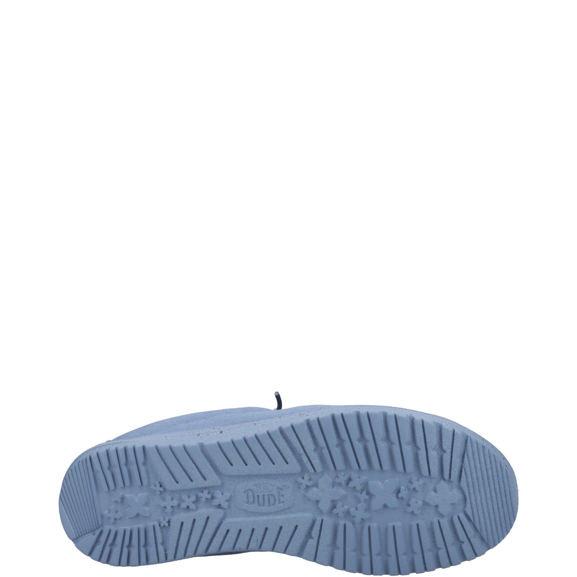 Blue - HEYDUDE - Wally Slip Canvas Mule - 5