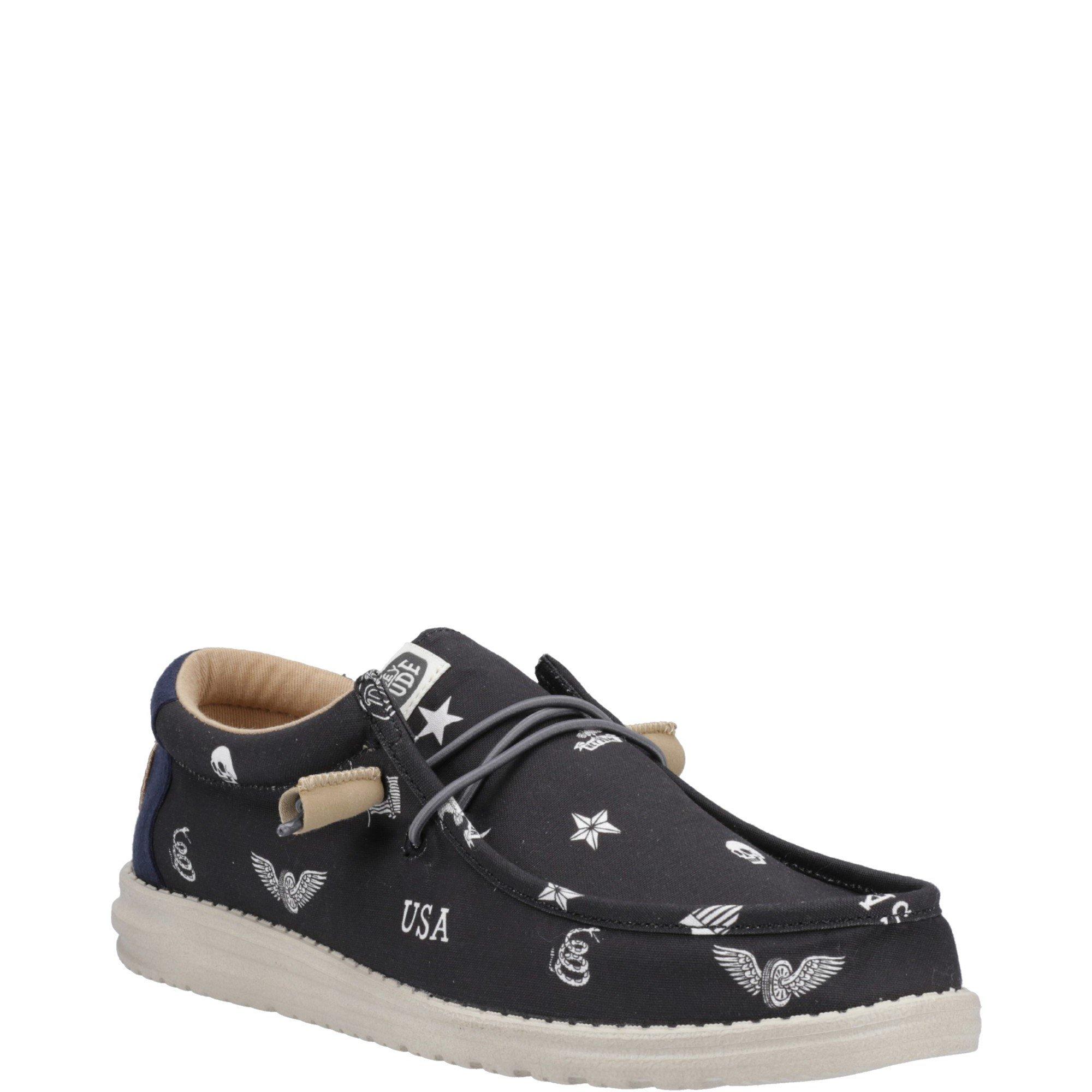 Black - HEYDUDE - Wally Stars n Skulls Shoe - 2