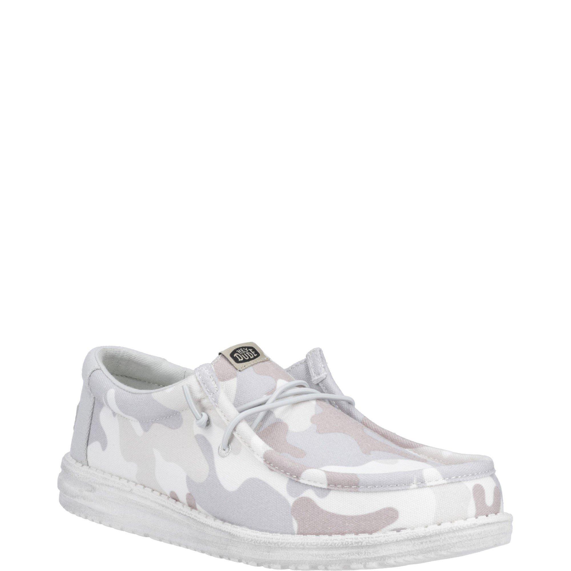 Grey - HEYDUDE - Wally Washed Camo Shoe - 2