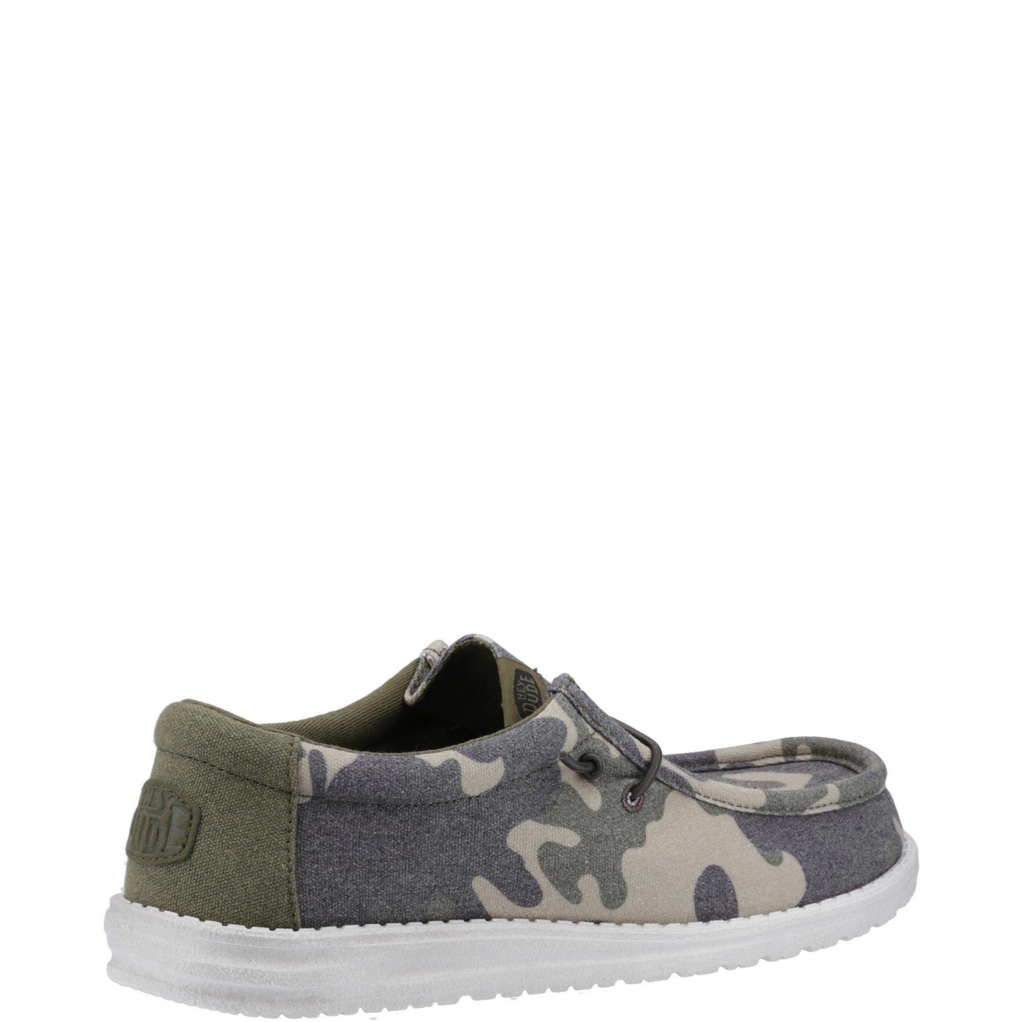 Green - HEYDUDE - Wally Washed Camo Shoe - 3