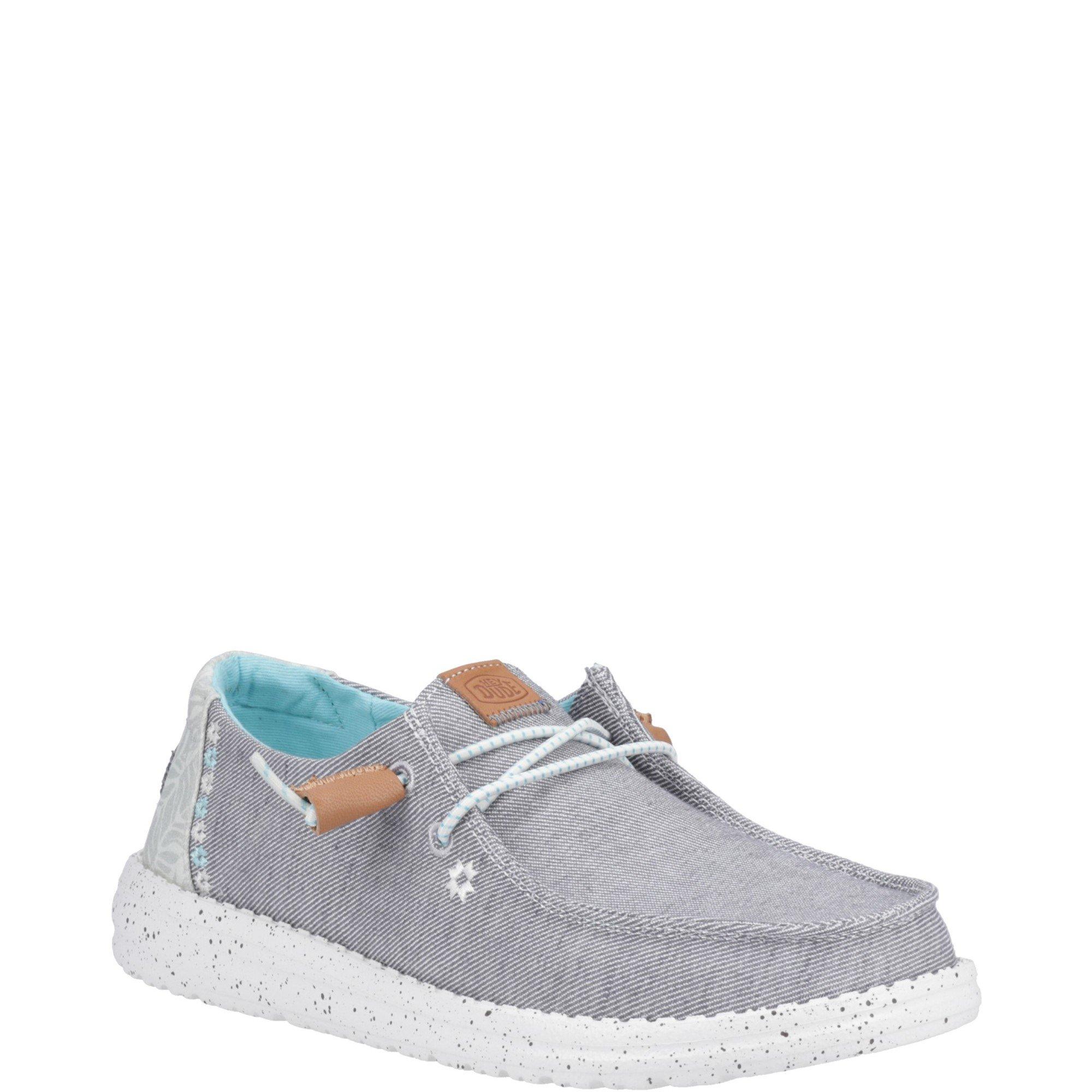 Grey - HEYDUDE - Wendy Heathered Slub Tropical Shoe - 2