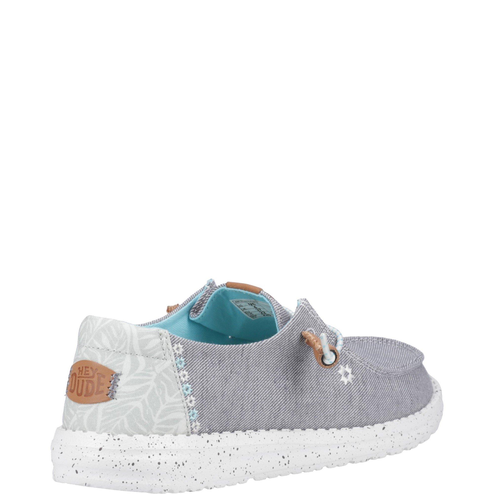 Grey - HEYDUDE - Wendy Heathered Slub Tropical Shoe - 3