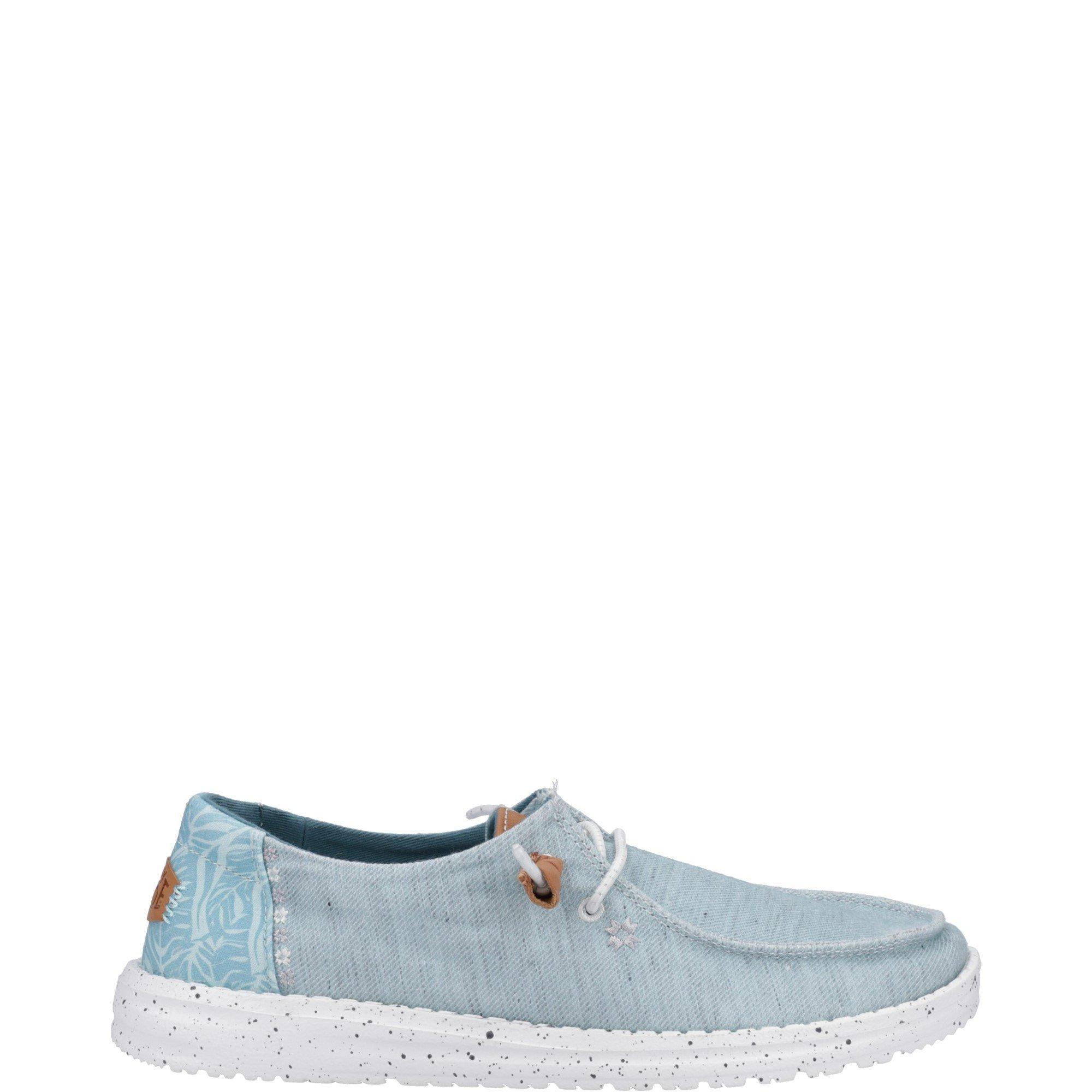 Blue - HEYDUDE - Wendy Heathered Slub Tropical Shoe - 1