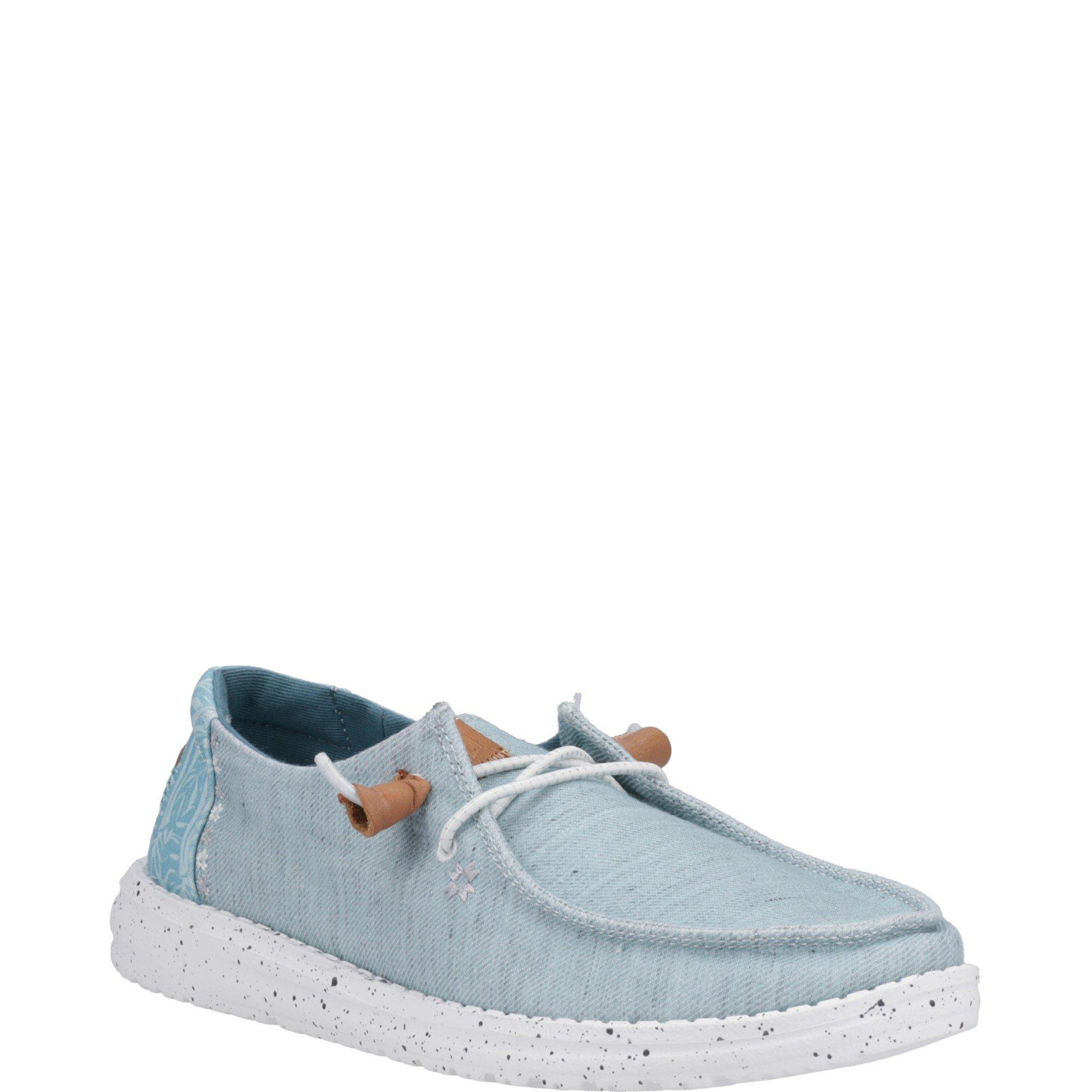 Blue - HEYDUDE - Wendy Heathered Slub Tropical Shoe - 2