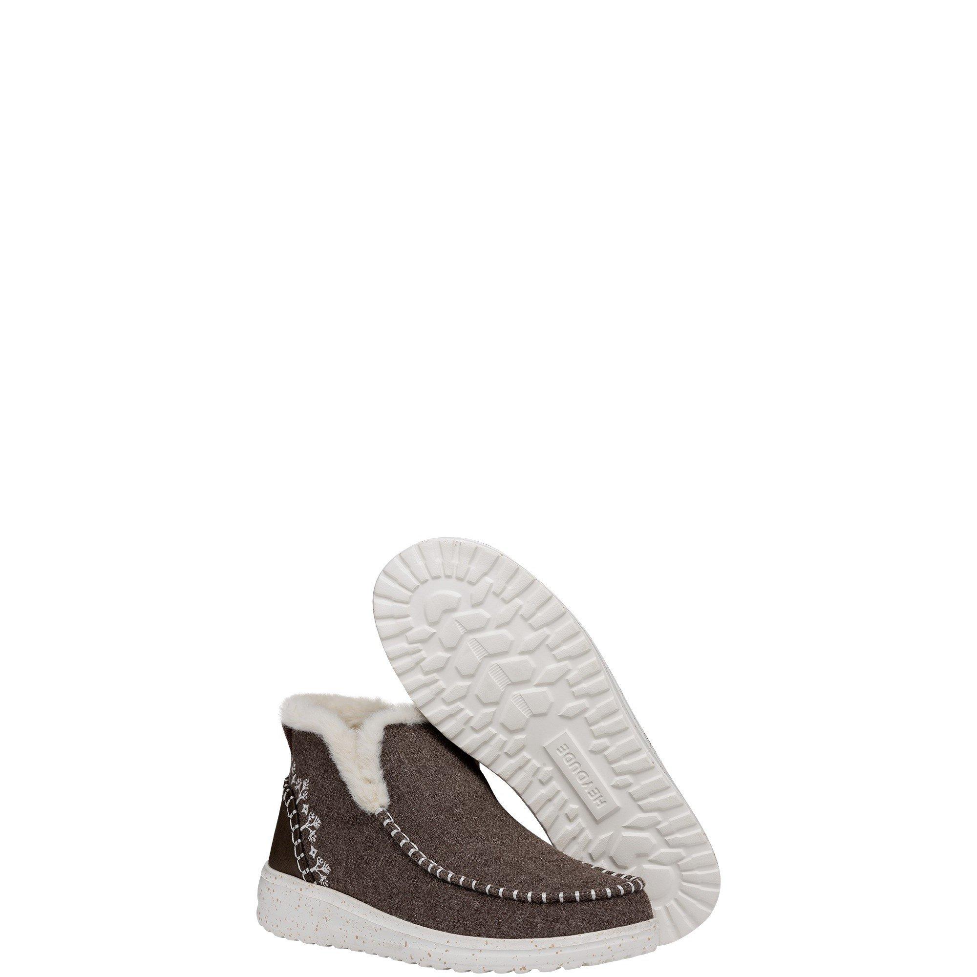 Brown - HEYDUDE - Denny Wool Faux Shearling Boots - 5