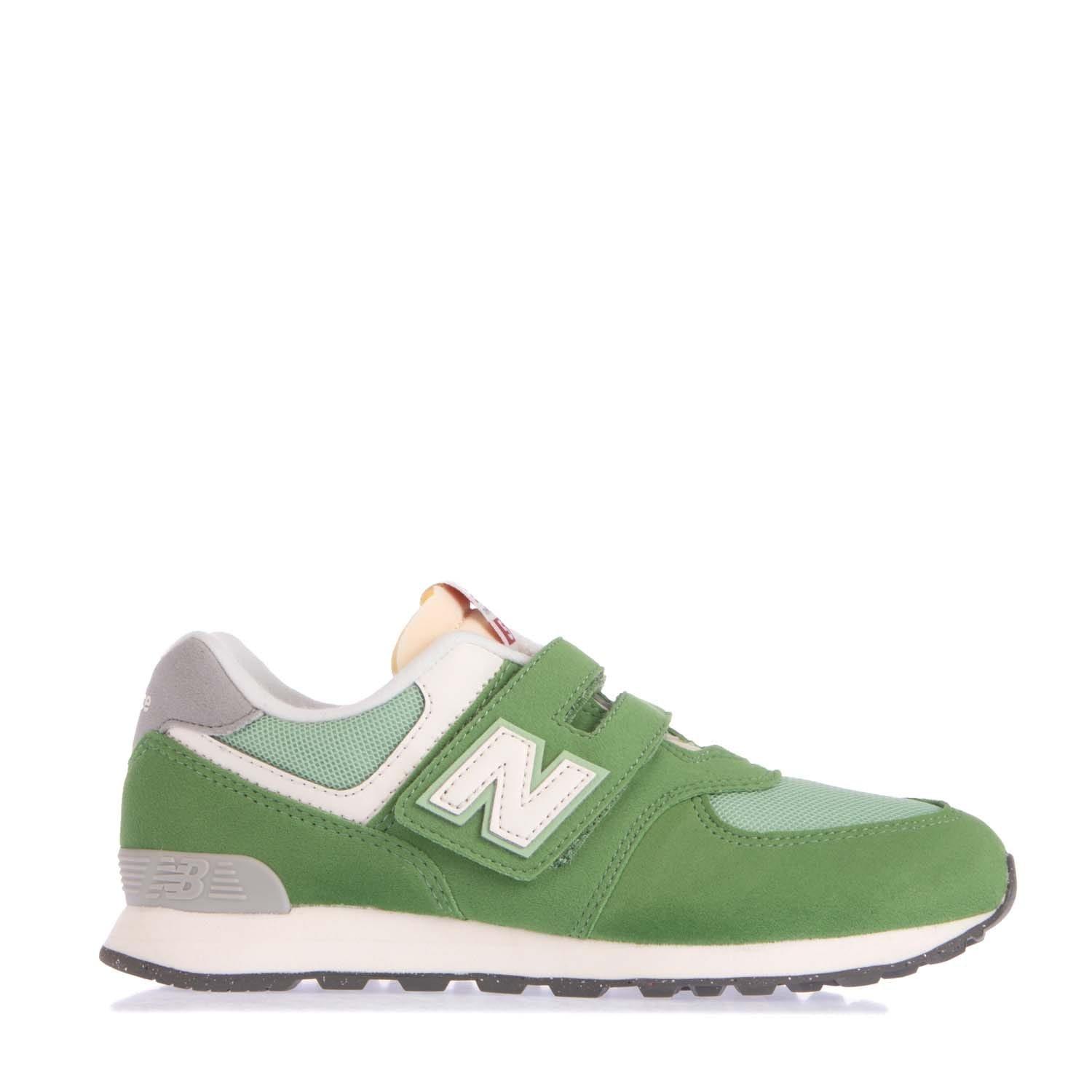Green - New Balance - Kids 574 Trainers - 1
