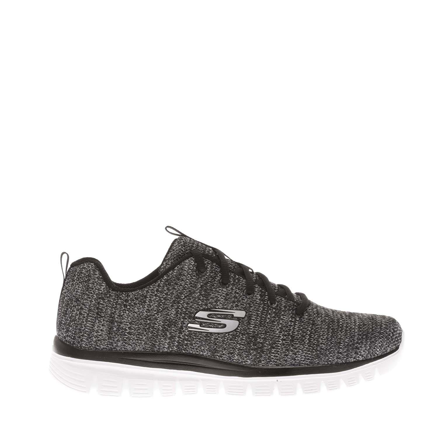 Black-White - Skechers - Graceful - Twisted Fortune Trainers - 1