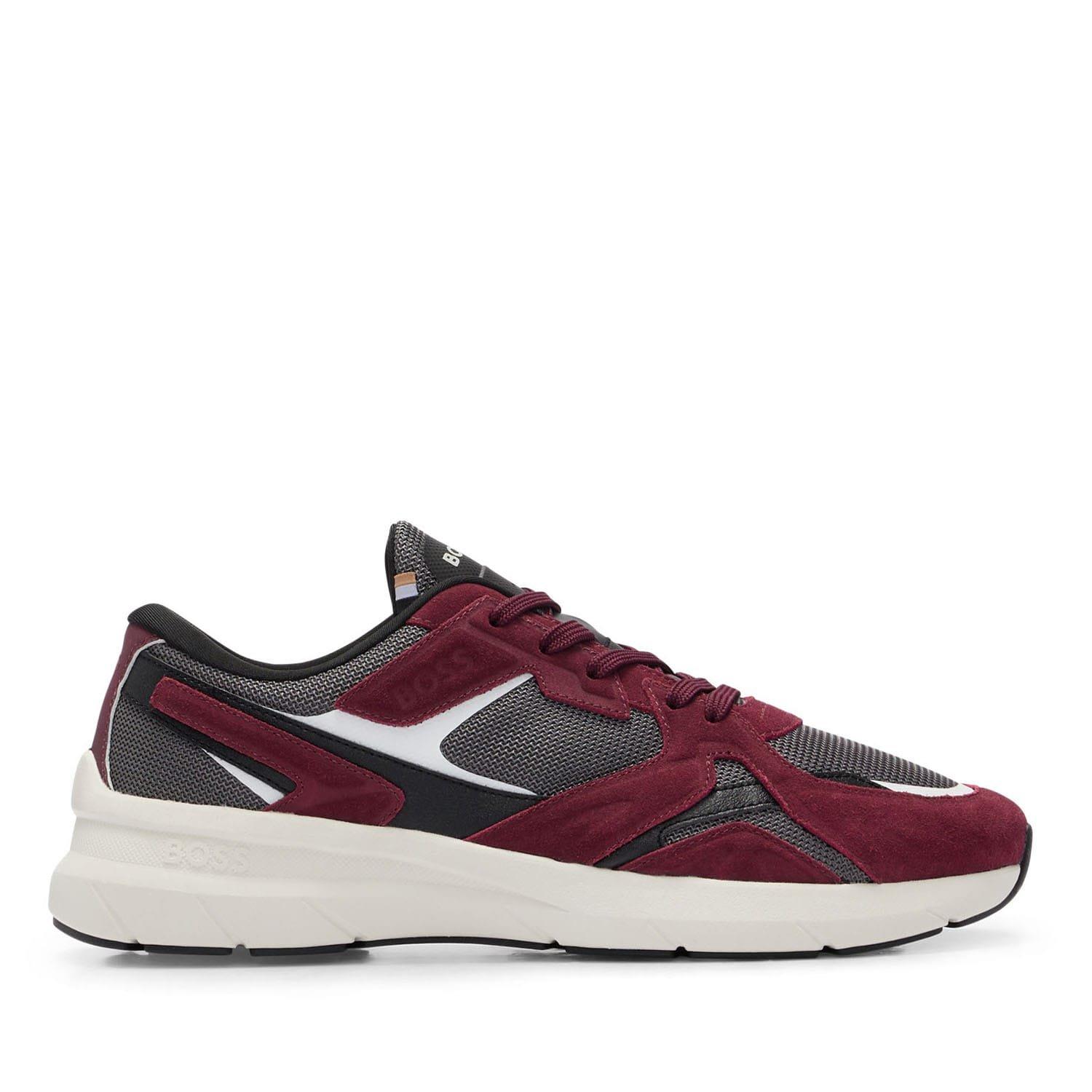 Red - Boss - Owen Runn Mixed Material Trainers - 1