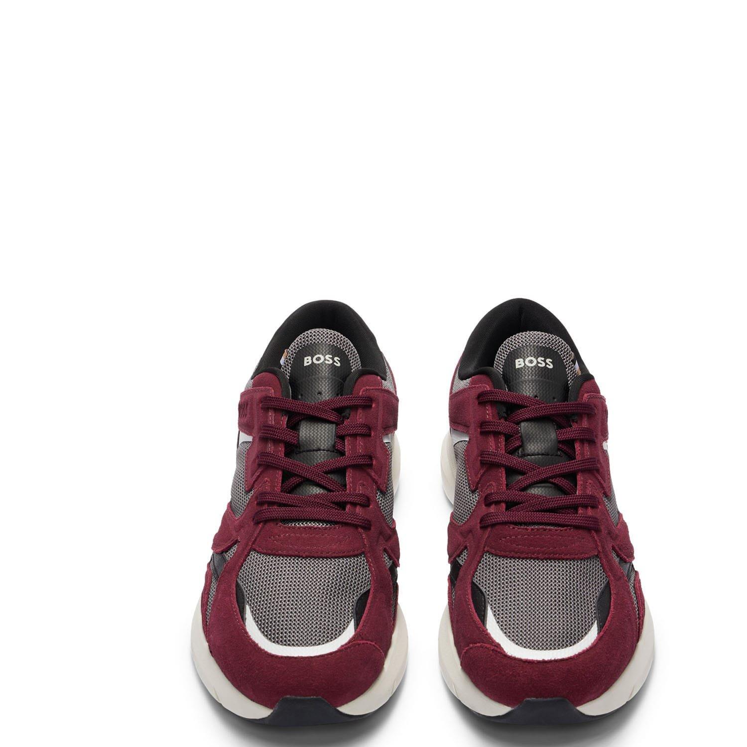 Red - Boss - Owen Runn Mixed Material Trainers - 6