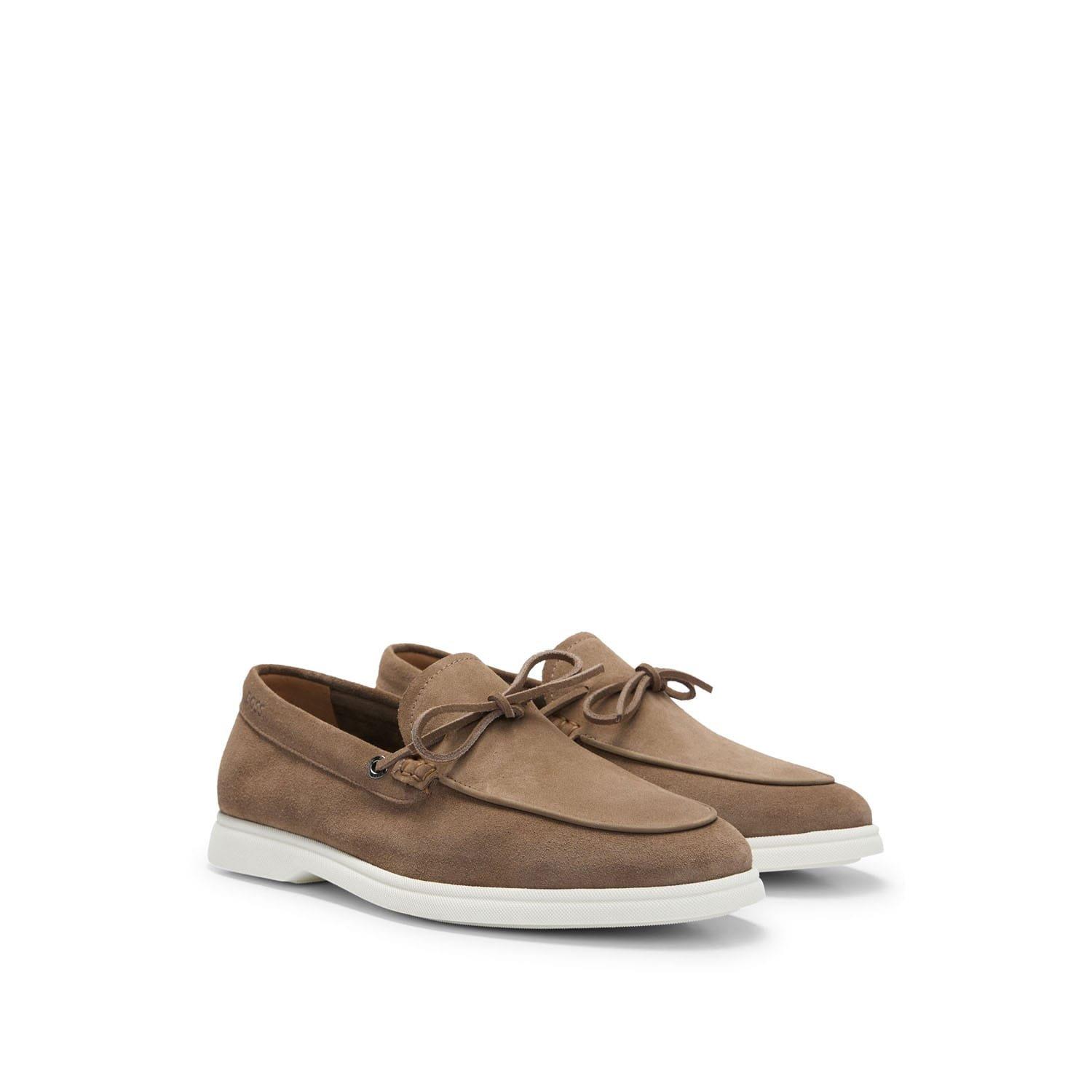 Beige - Boss - Sienne Moccasin Shoes - 3