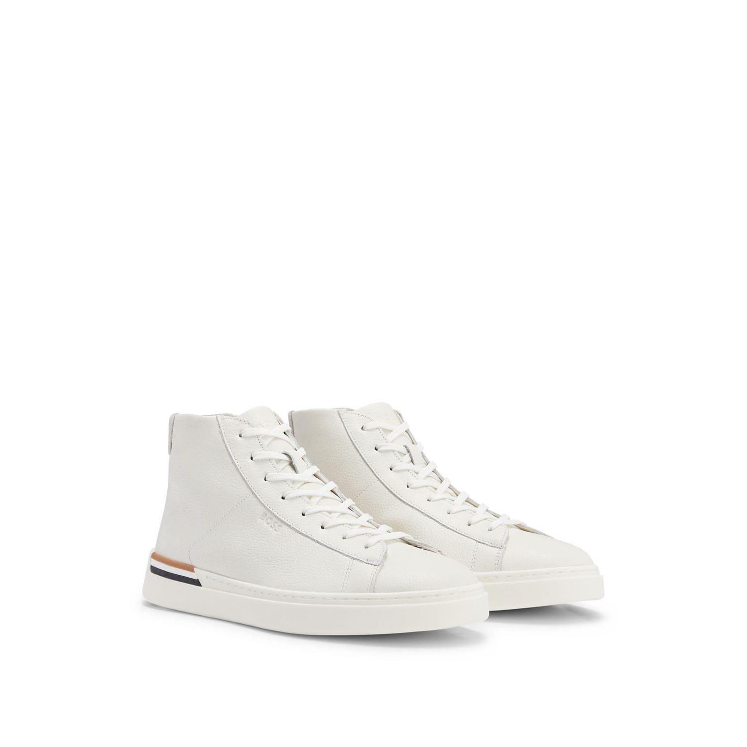 White - Boss - Clint Hi-Top Trainers - 3