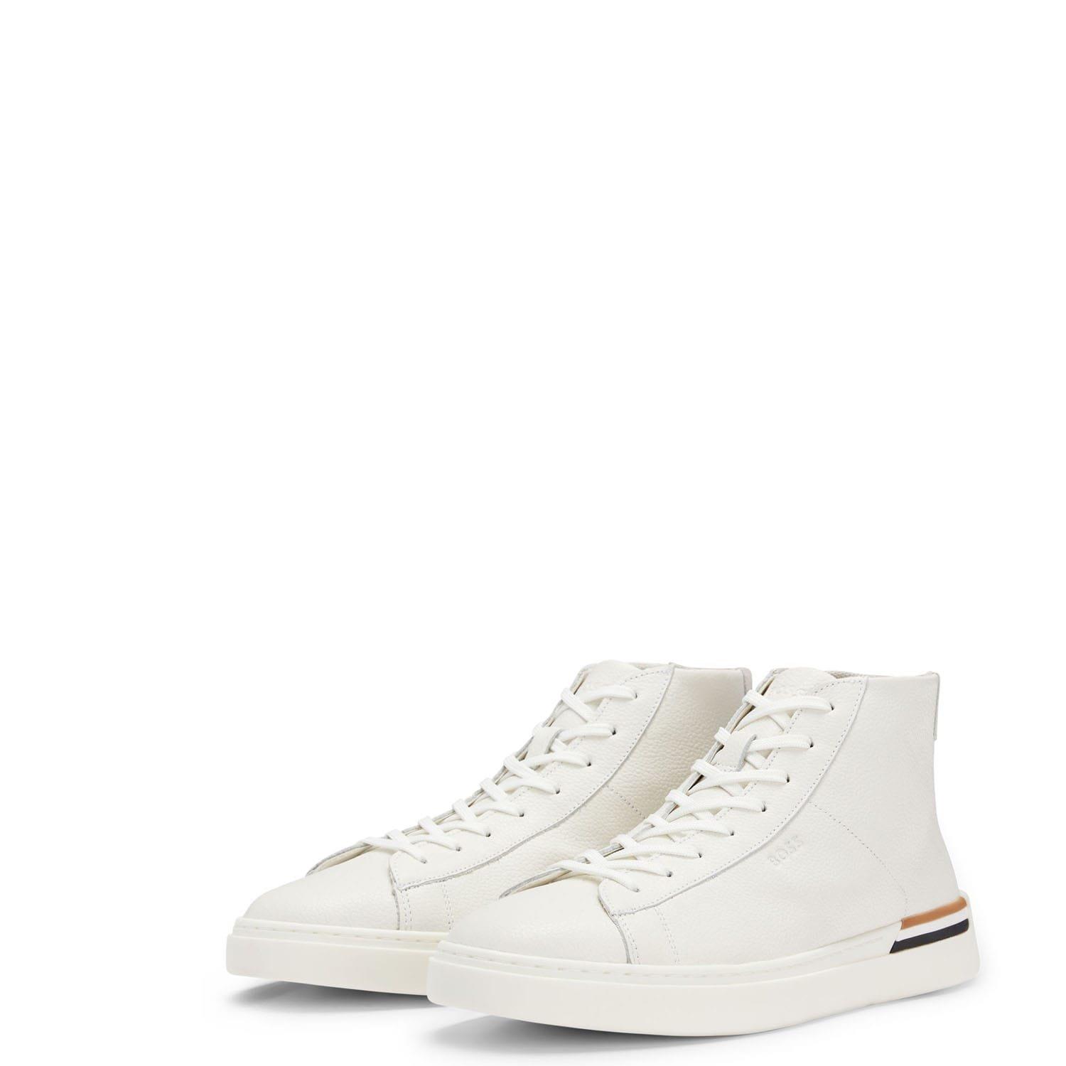 White - Boss - Clint Hi-Top Trainers - 4