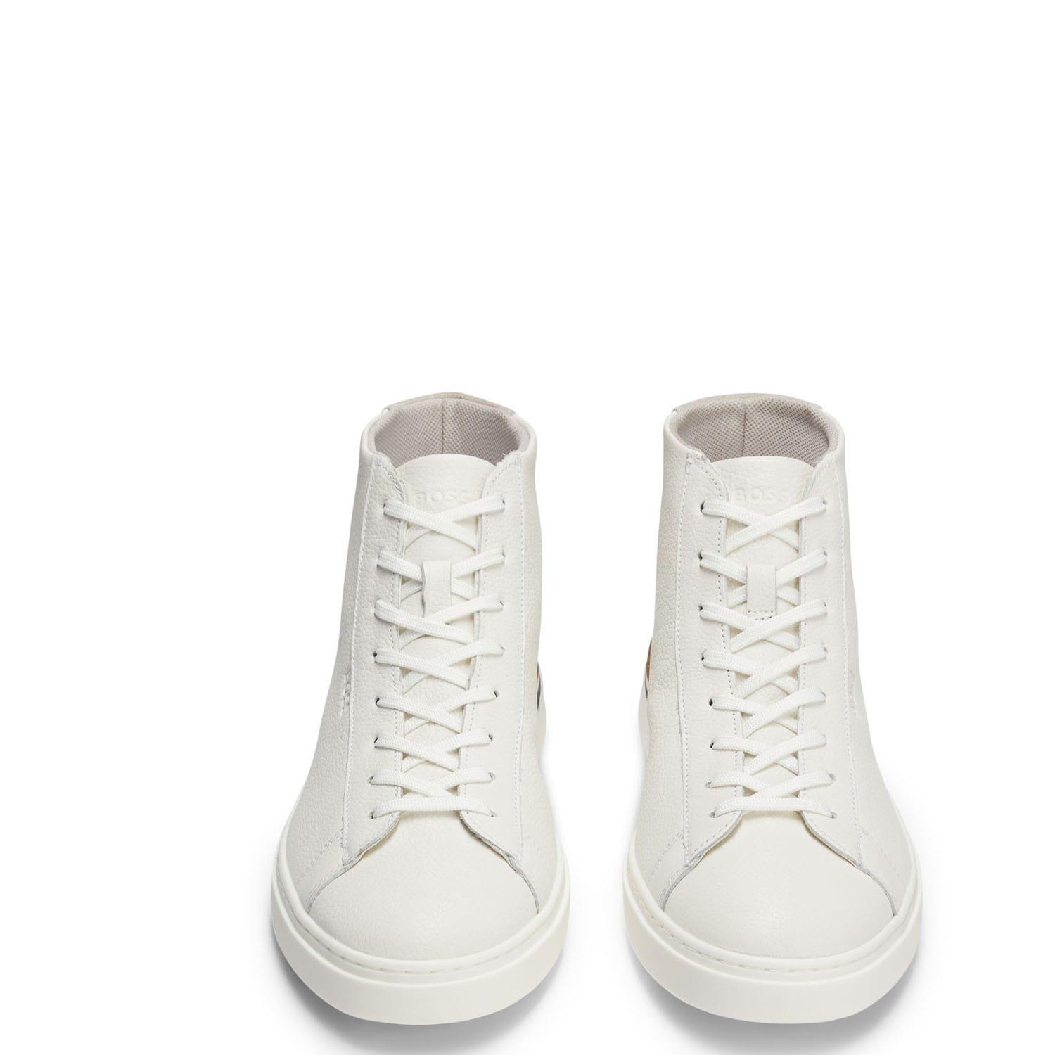 White - Boss - Clint Hi-Top Trainers - 7