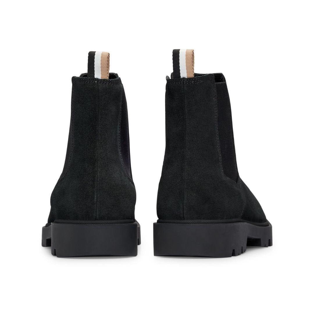 Black - Boss - Signature Striped Tape Chelsea Boots - 4