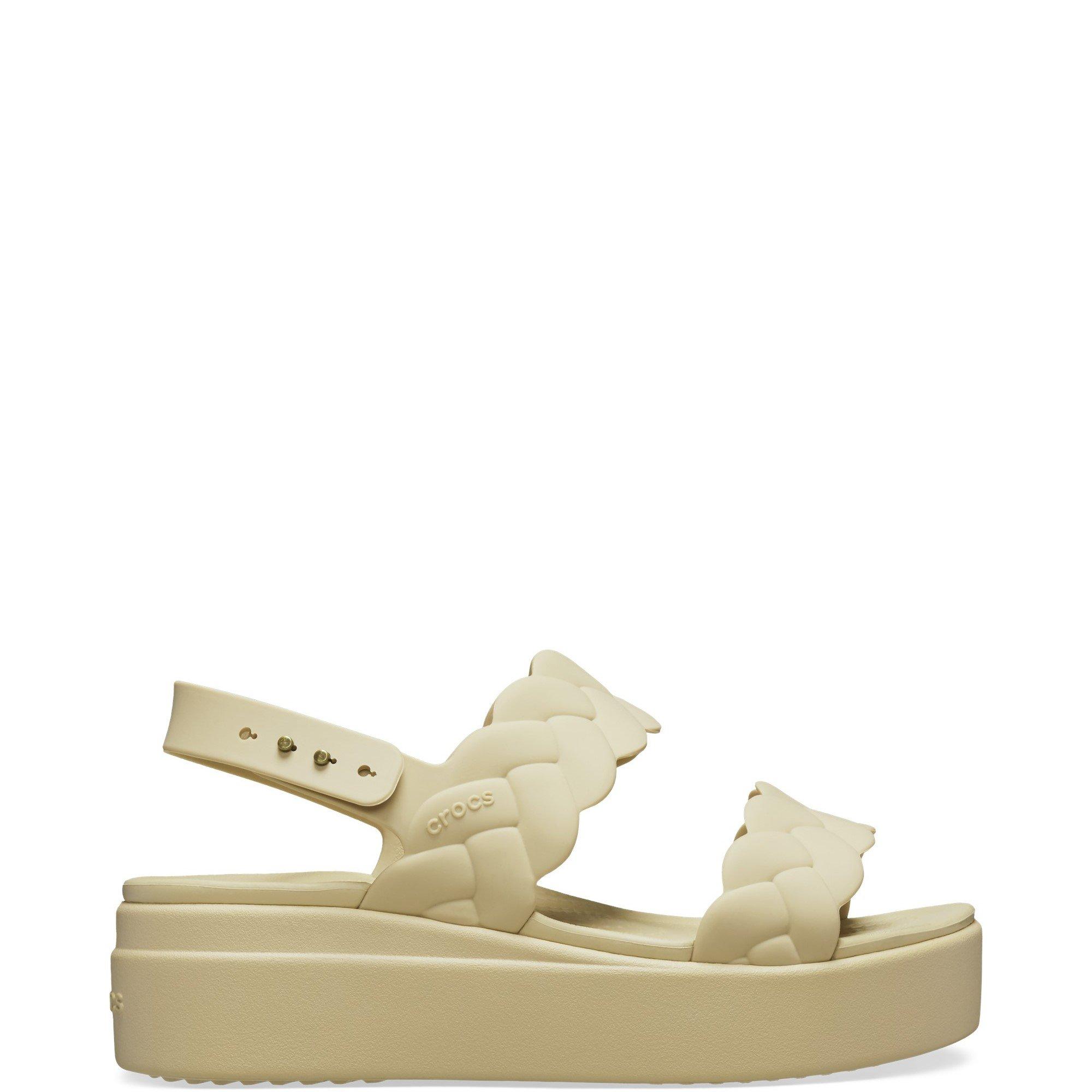 Ivory - Crocs - Women's Brooklyn Woven Low Wedge Sandals - 1