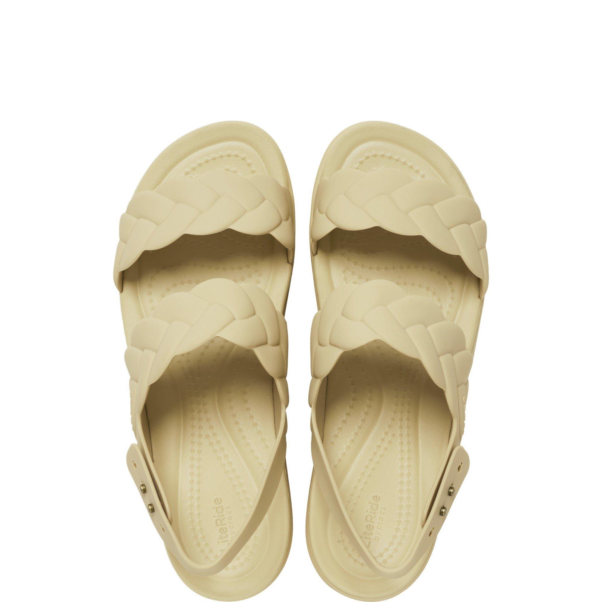 Ivory - Crocs - Women's Brooklyn Woven Low Wedge Sandals - 4