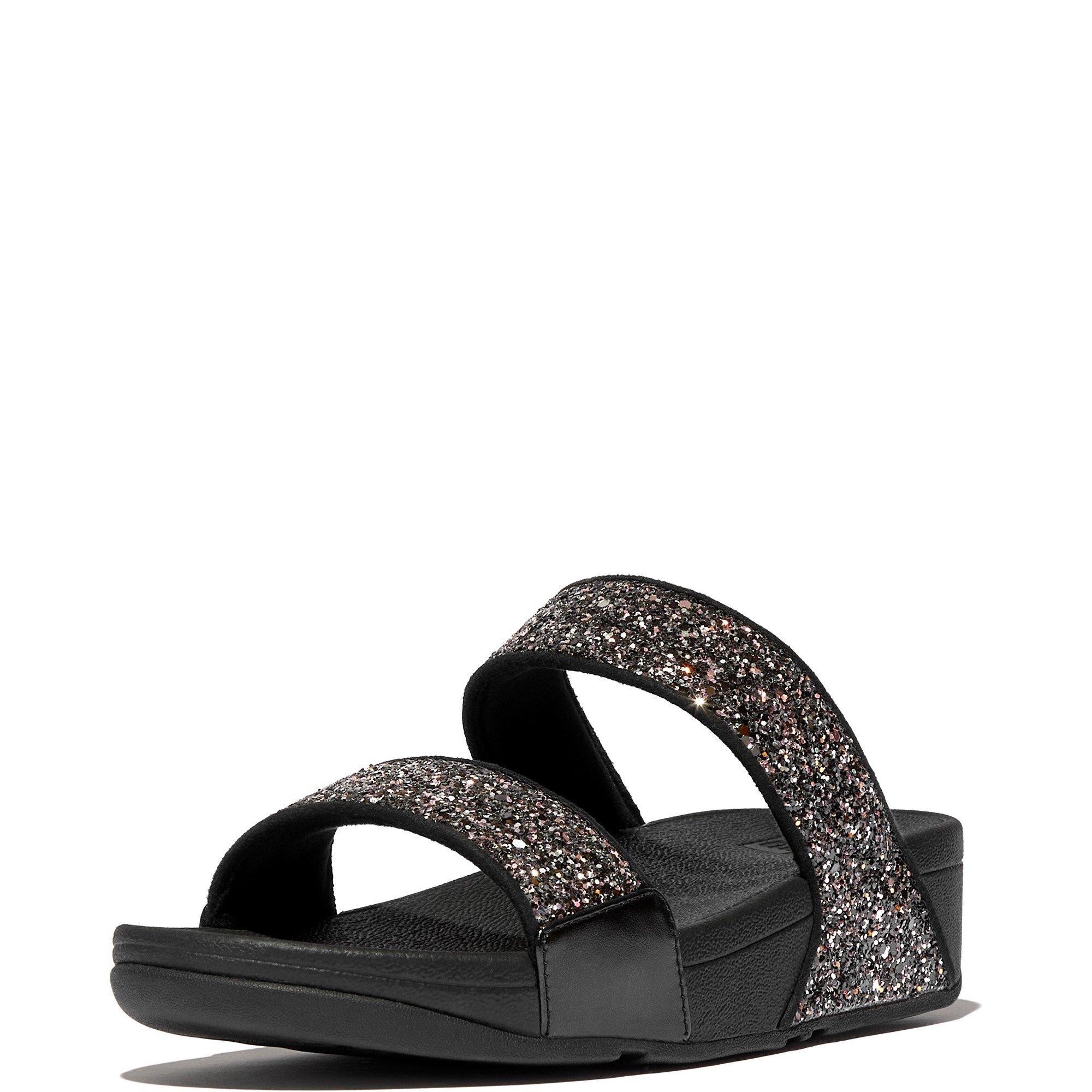 Black - Fitflop - Lulu 2 Bar Glitter Sandal - 2