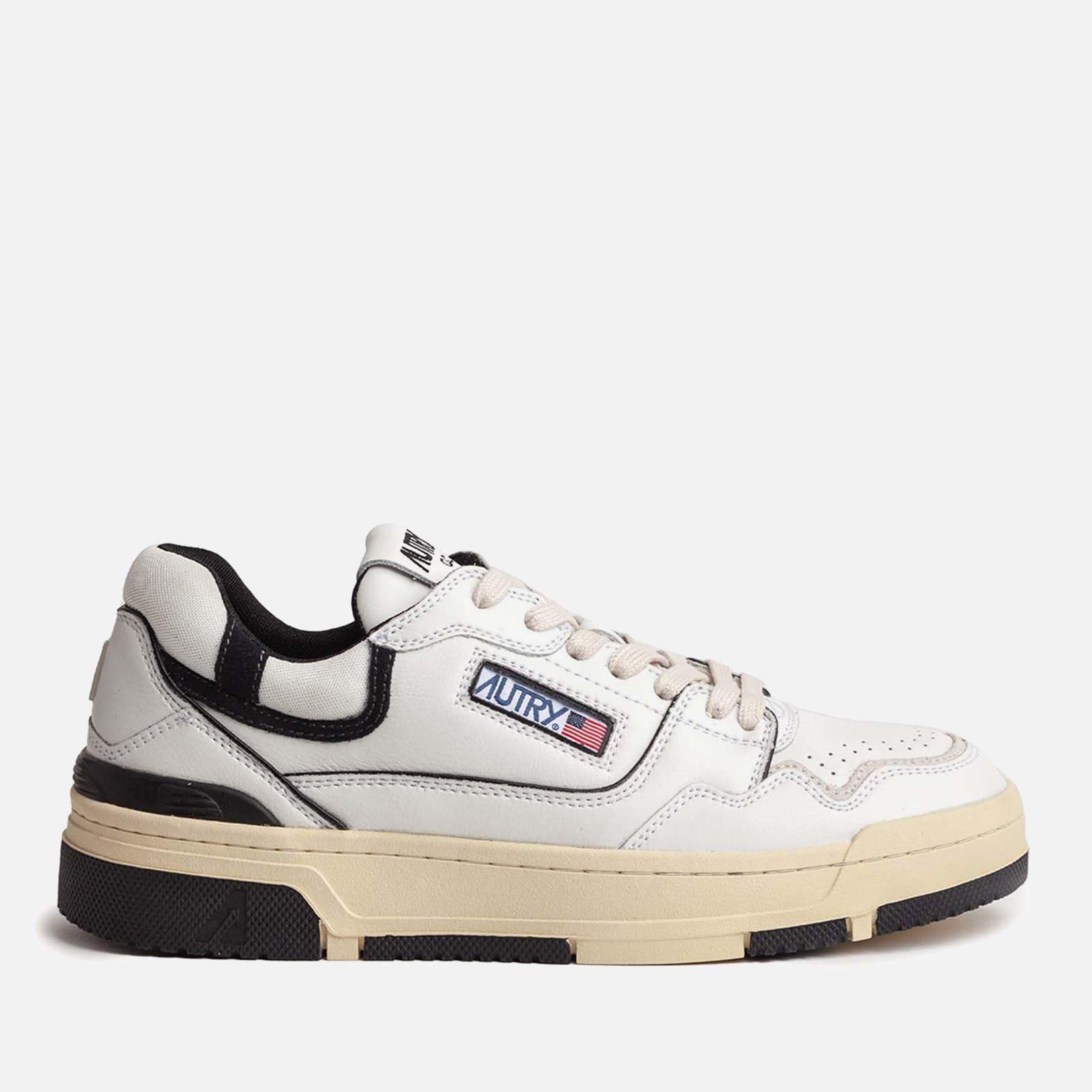 Autry Court Leather Trainers - White Black - Size UK 4
