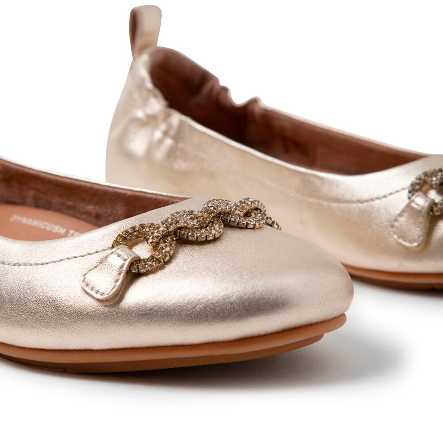 Gold - Fitflop - Allegro Sparkle Ballerina Pumps - 3