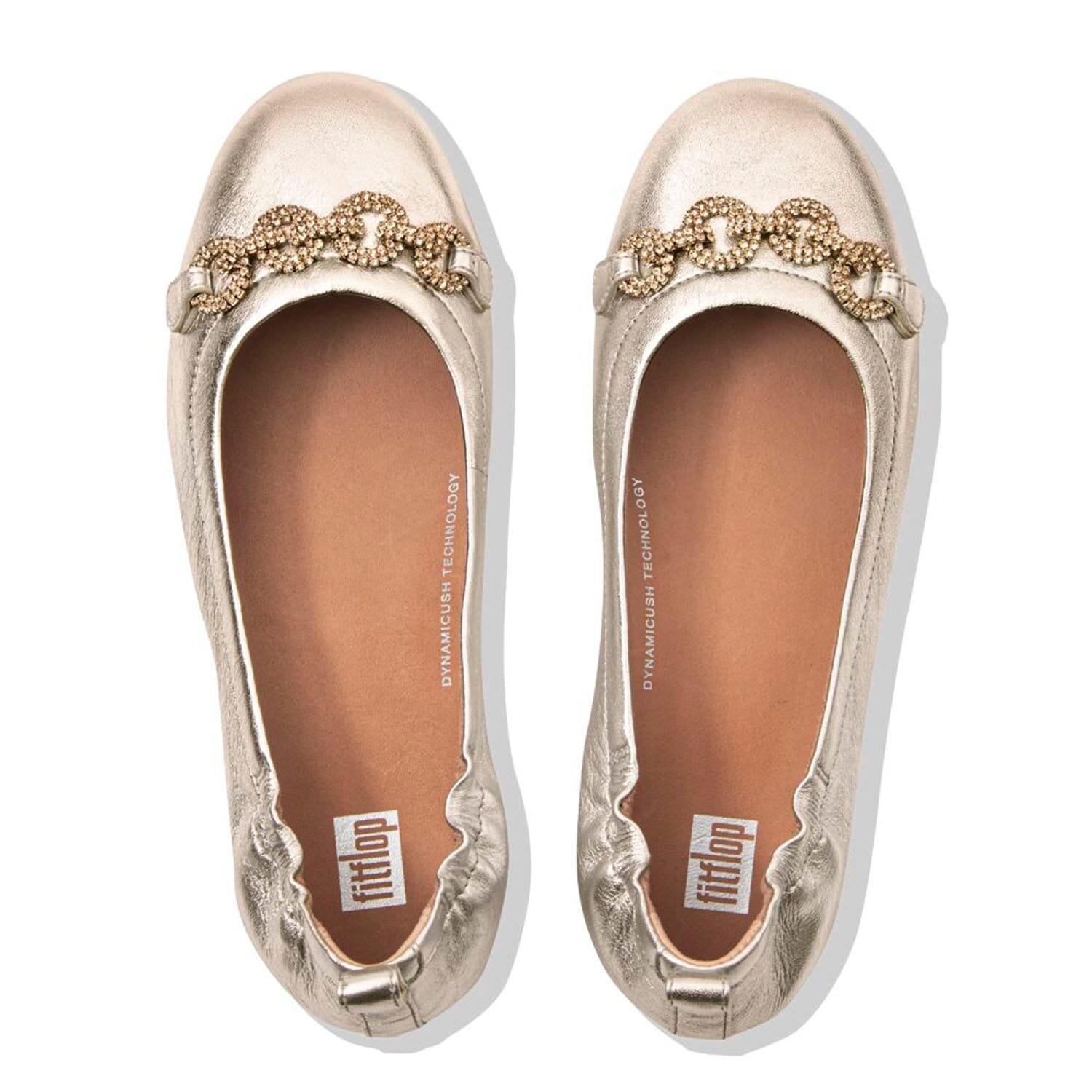Gold - Fitflop - Allegro Sparkle Ballerina Pumps - 5