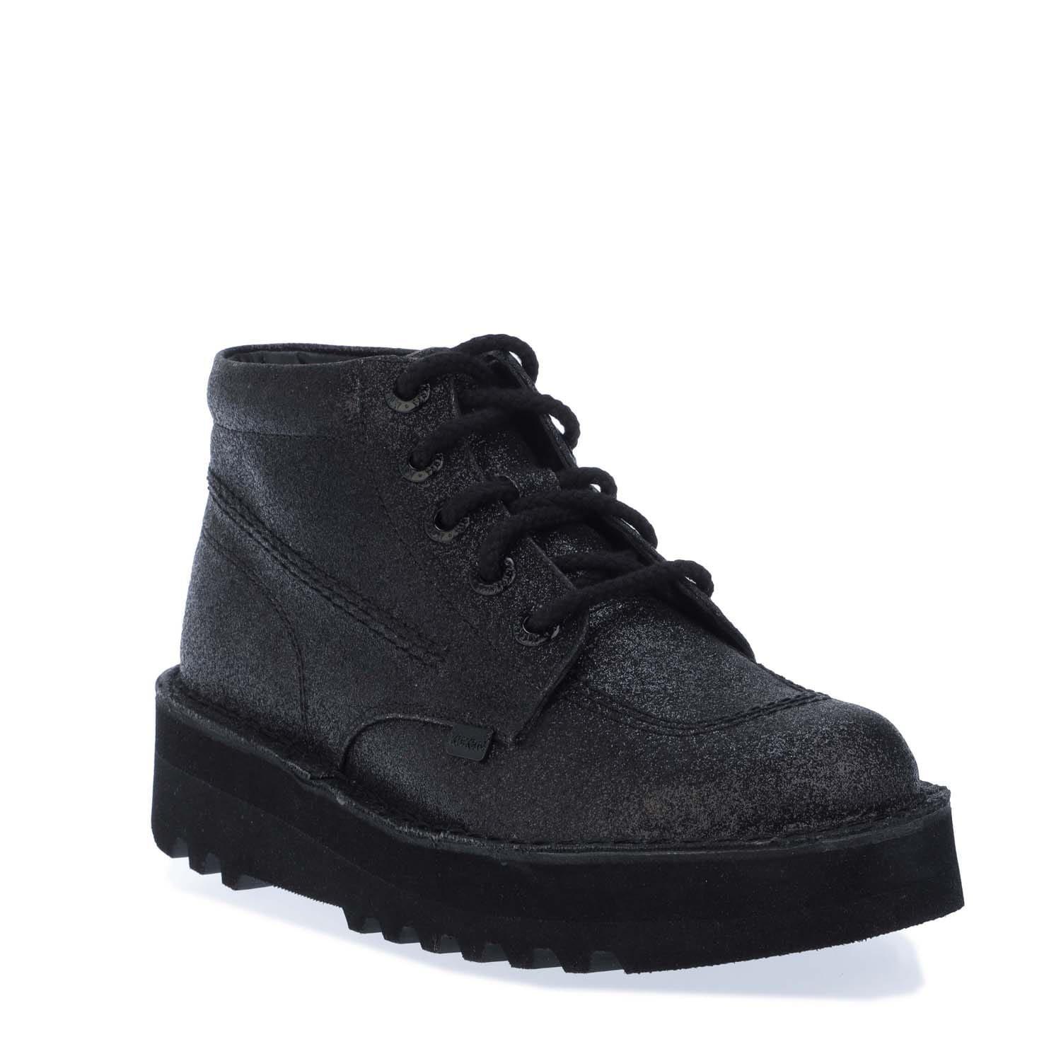 Black - Kickers - Kick Hi Stack Glitter Boots - 2