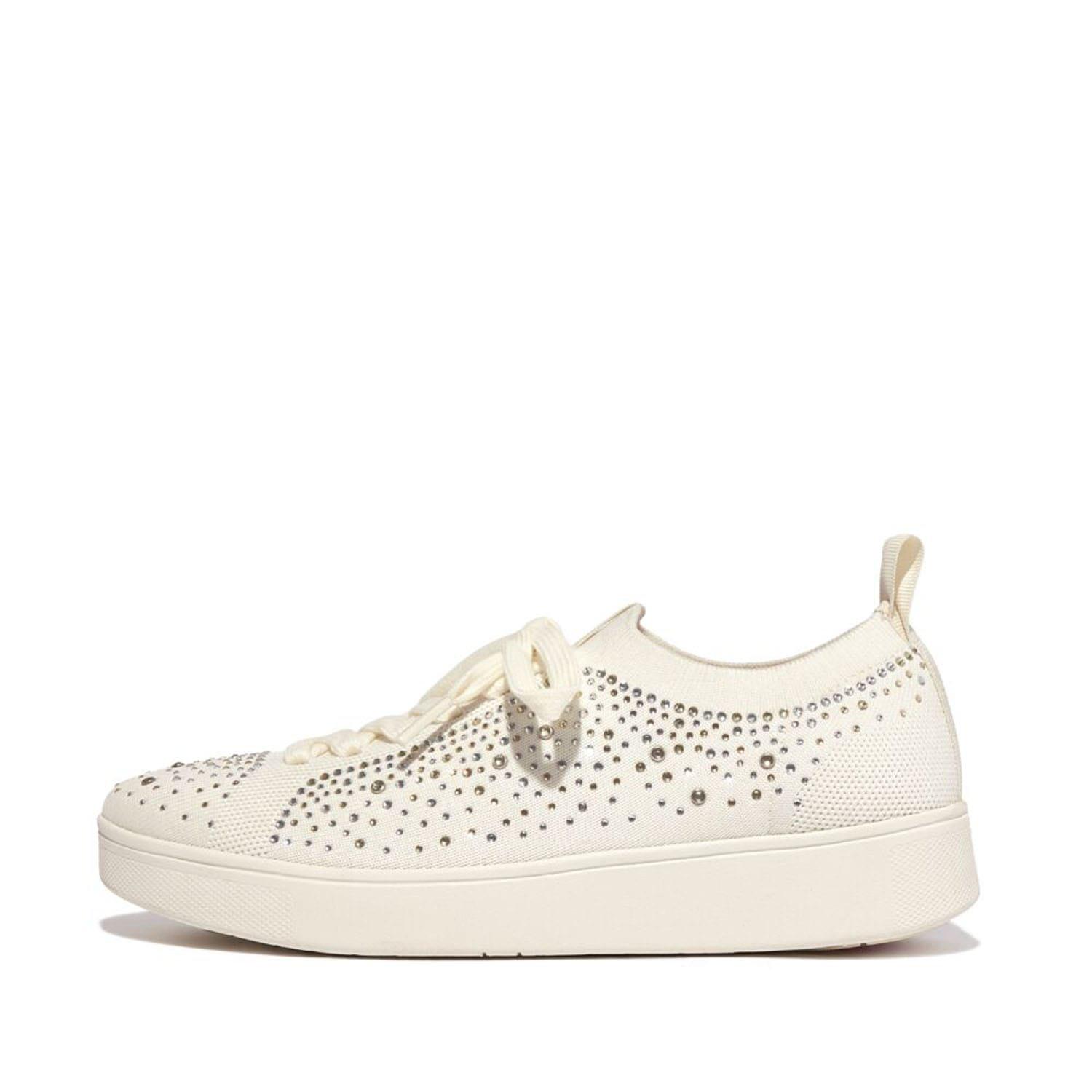 Beige - Fitflop - Rally Ombre-Crystal Knit Trainers - 1