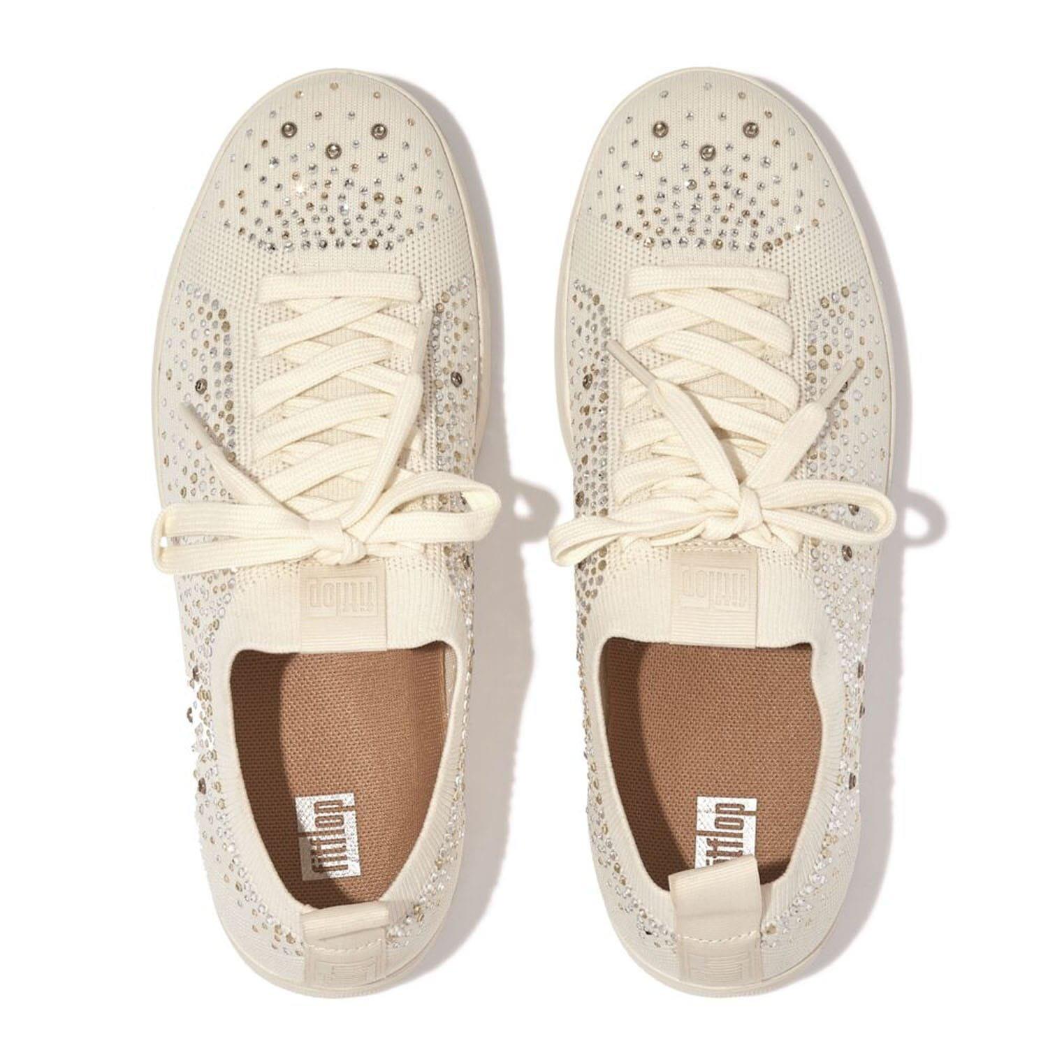 Beige - Fitflop - Rally Ombre-Crystal Knit Trainers - 3