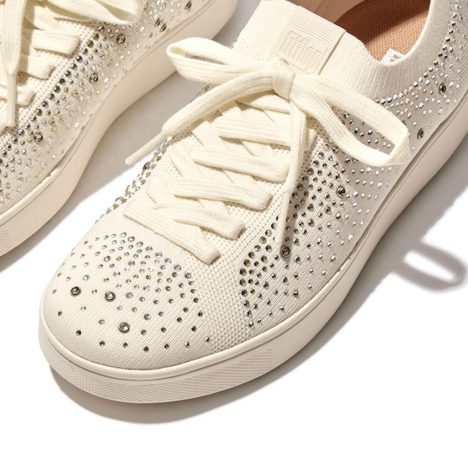 Beige - Fitflop - Rally Ombre-Crystal Knit Trainers - 4