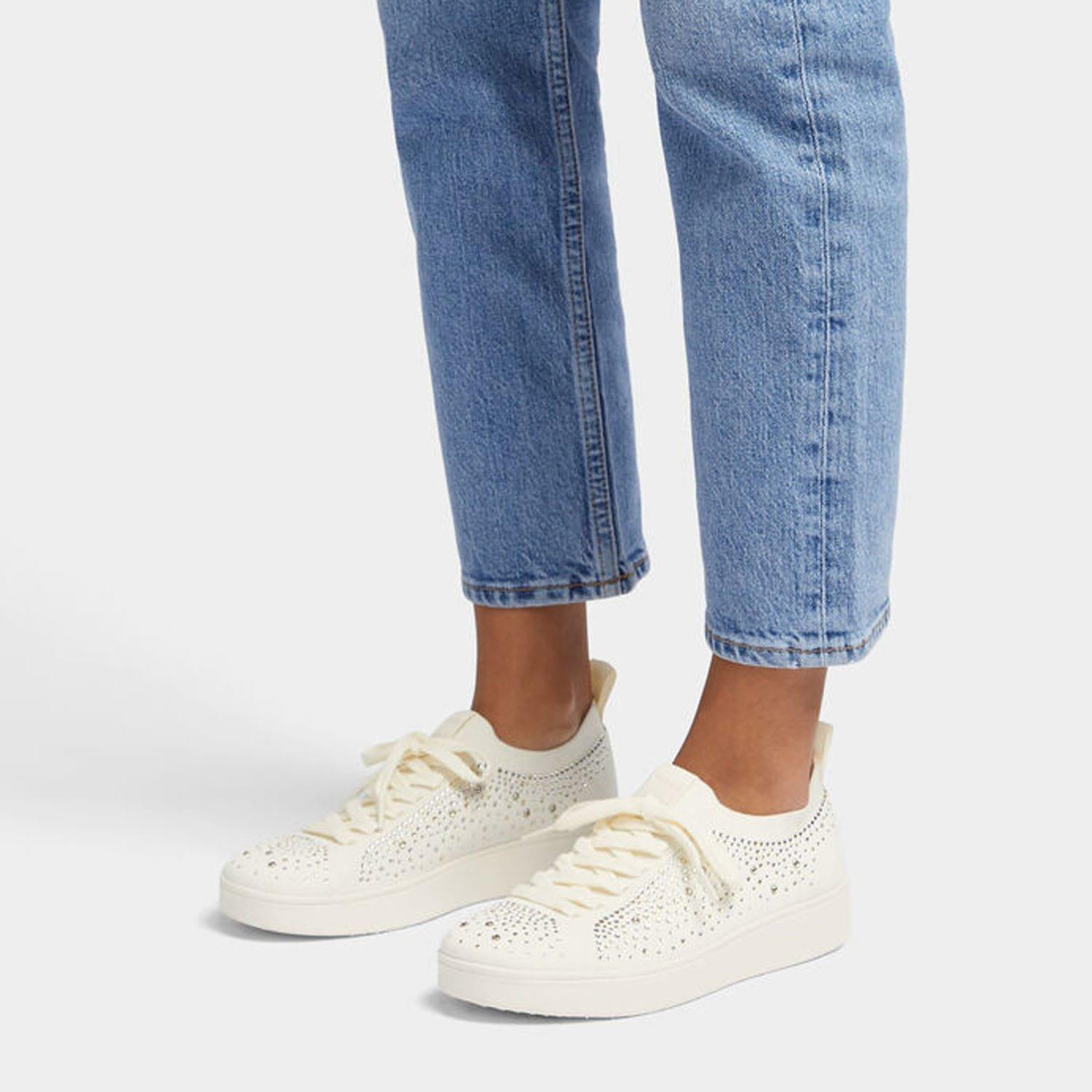 Beige - Fitflop - Rally Ombre-Crystal Knit Trainers - 6