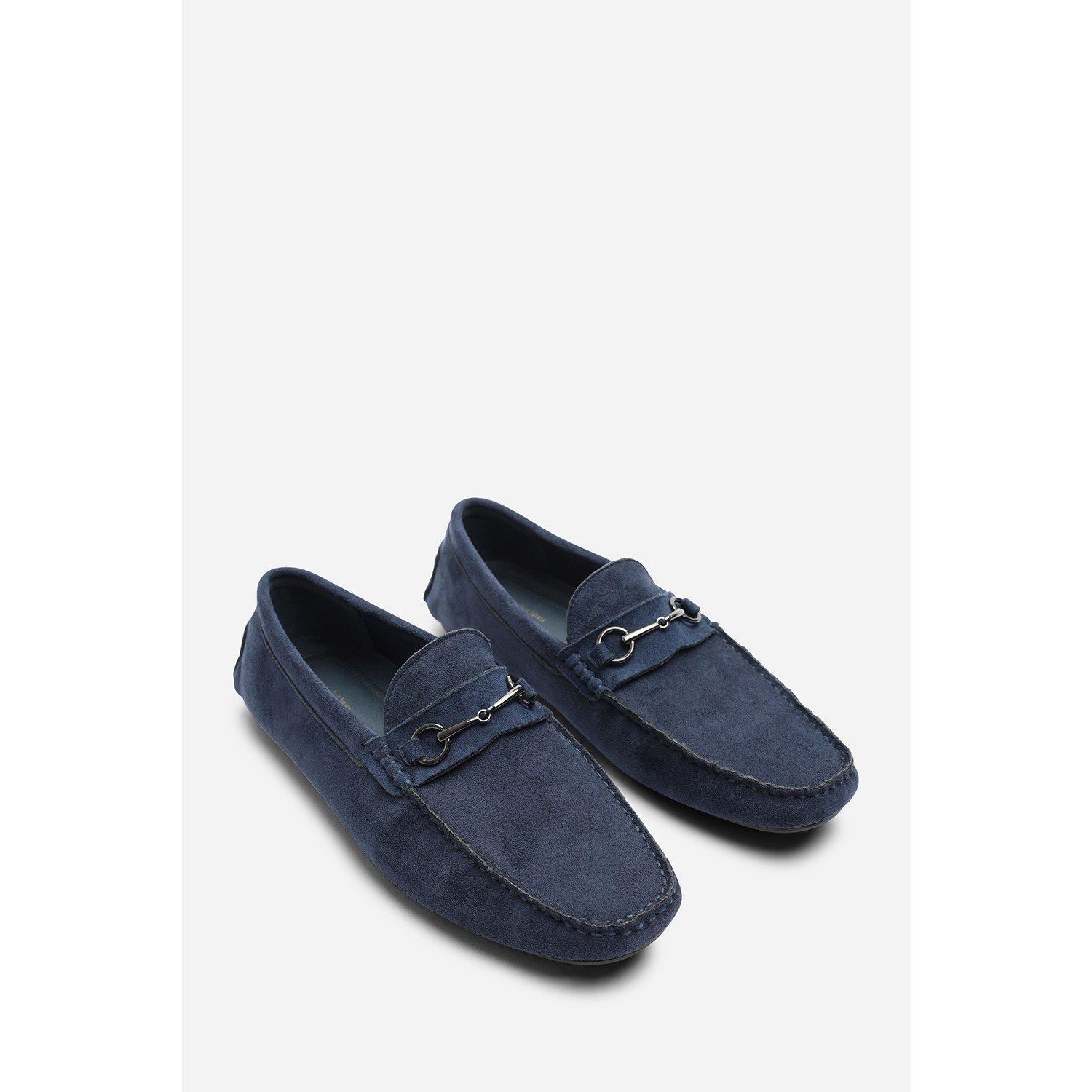 Navy - Wheres That From - Hudson Suede Slip On Buckle Loafer - 4