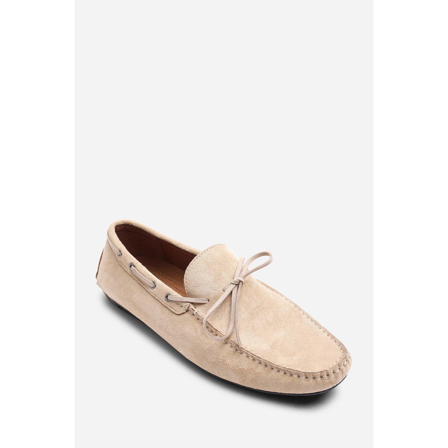Beige - Wheres That From - Carter Suede Slip on Lace Detail Loafer - 2