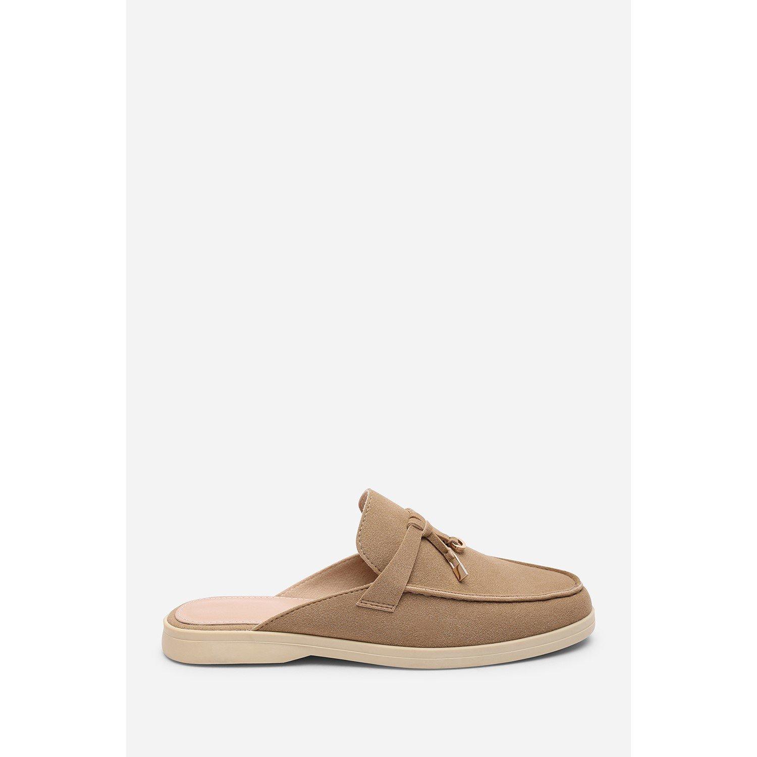 Khaki - Wheres That From - Twilight Flat Slip On Loafer With Tassel Detail - 2