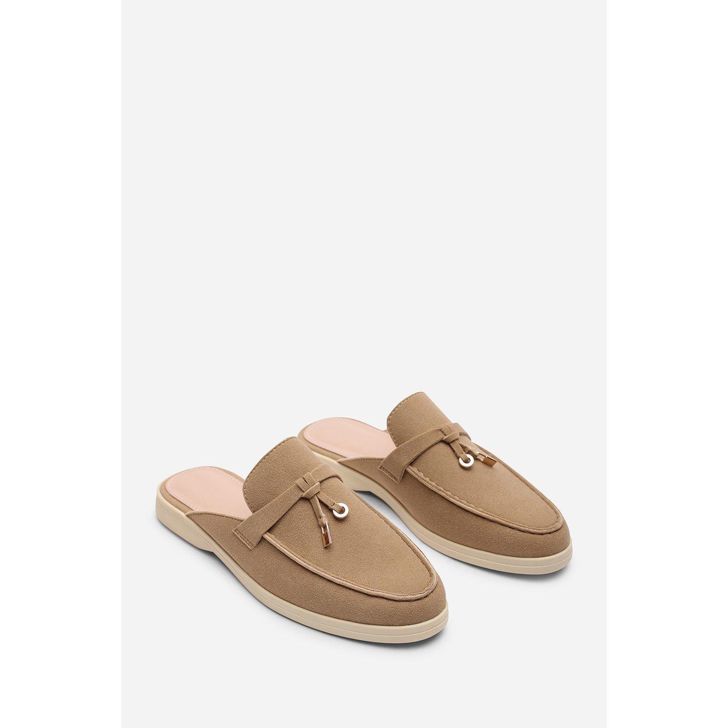 Khaki - Wheres That From - Twilight Flat Slip On Loafer With Tassel Detail - 4