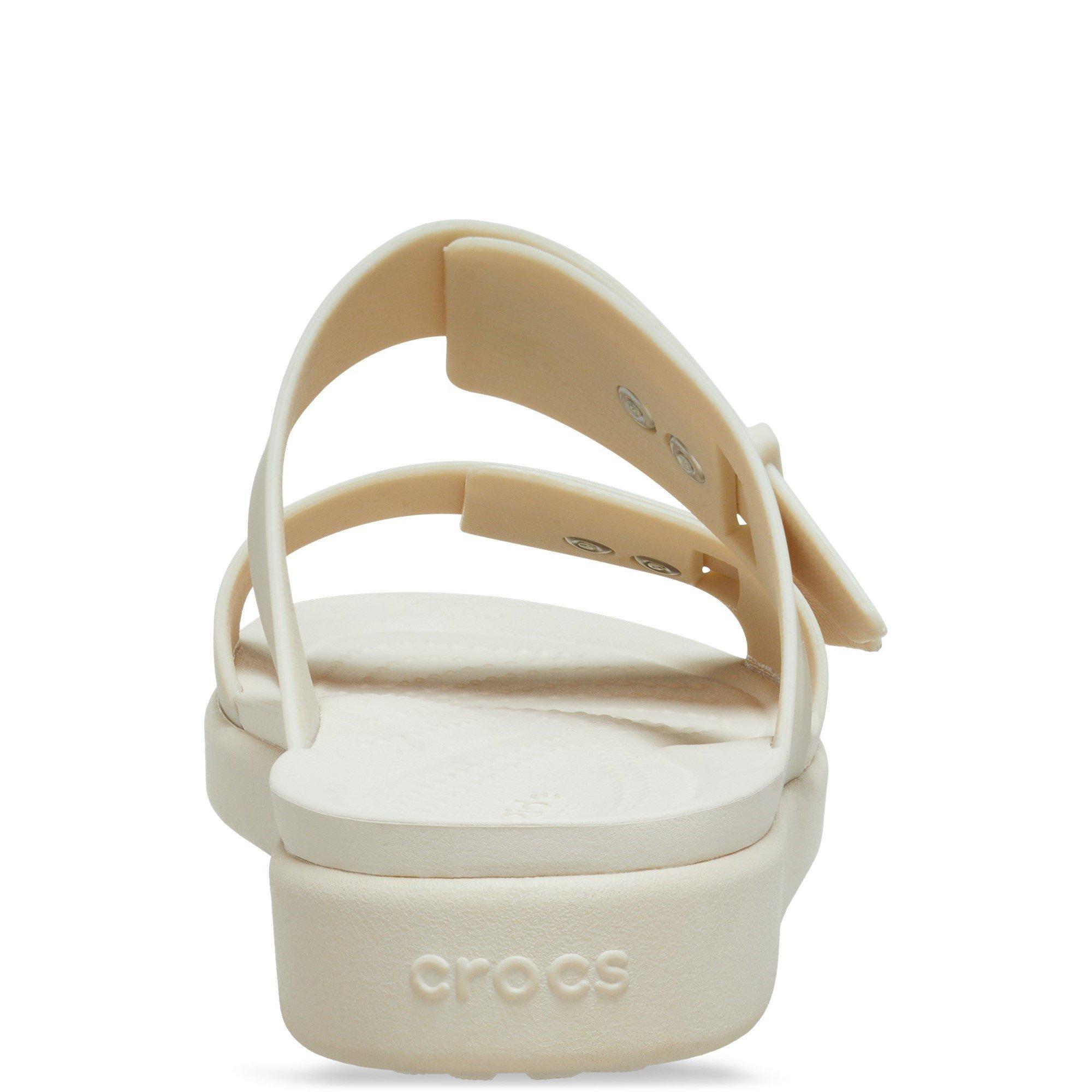 White - Crocs - Brooklyn Buckle Low Sandal - 3