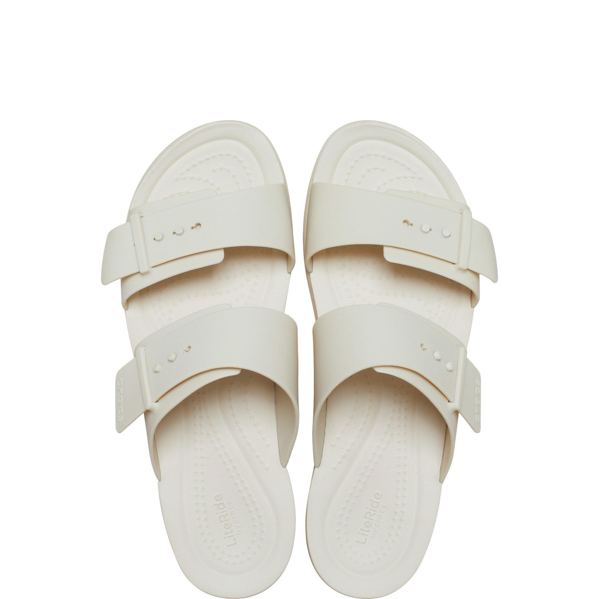 White - Crocs - Brooklyn Buckle Low Sandal - 4
