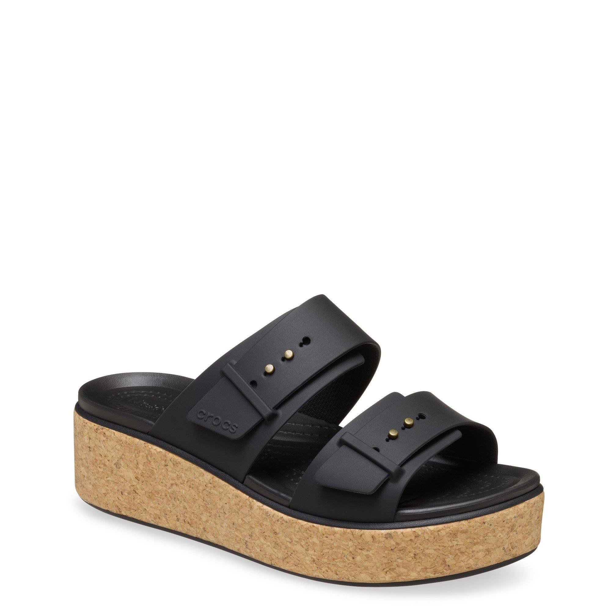 Black - Crocs - Women's Brooklyn Buckle Low Wedge Sandals - 2