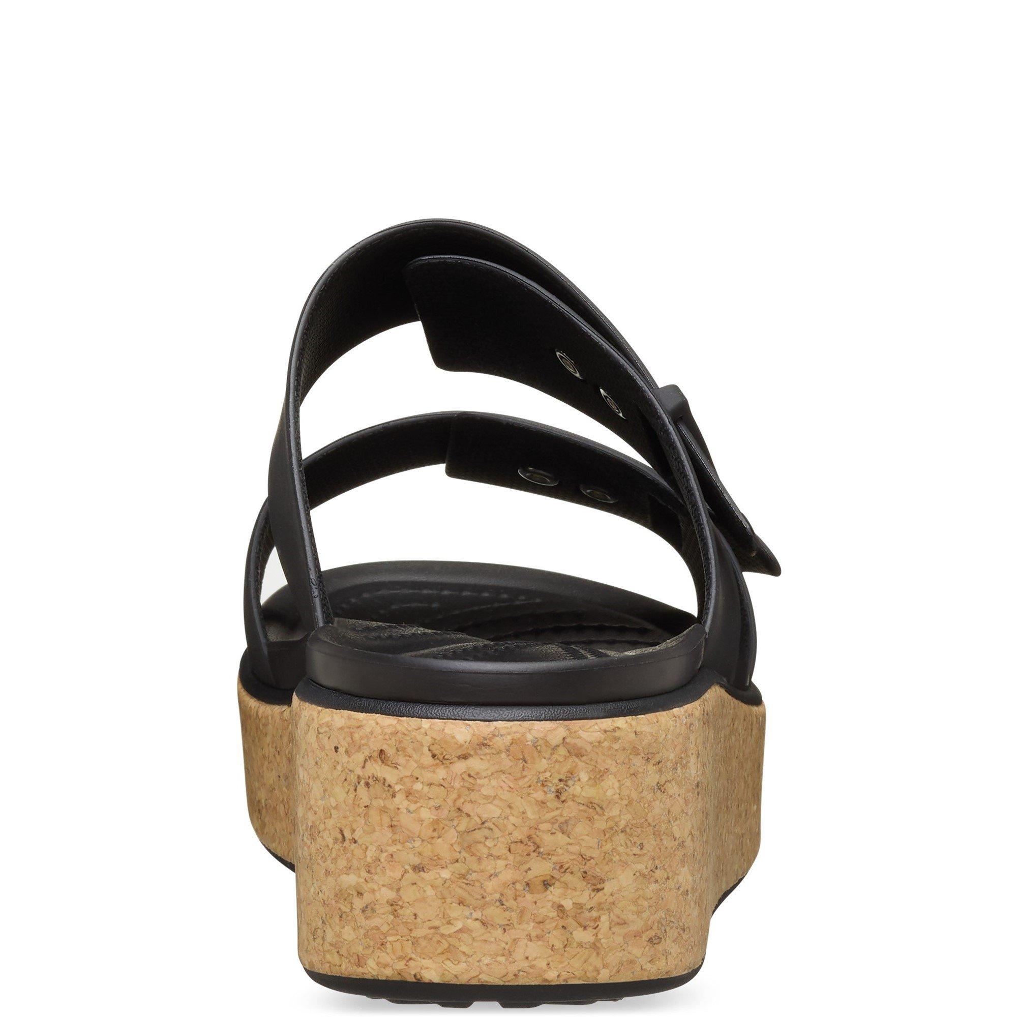 Black - Crocs - Women's Brooklyn Buckle Low Wedge Sandals - 3