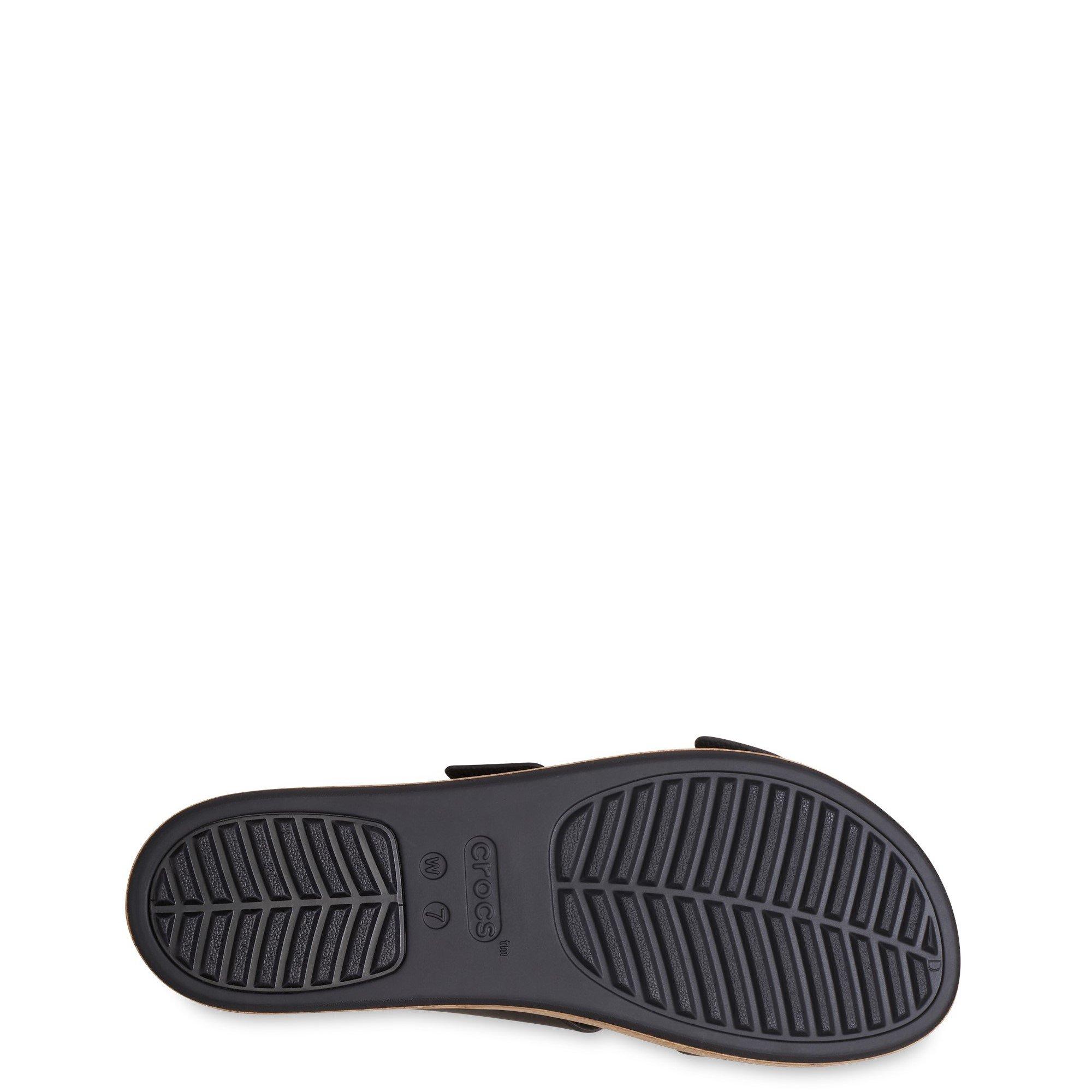Black - Crocs - Women's Brooklyn Buckle Low Wedge Sandals - 5