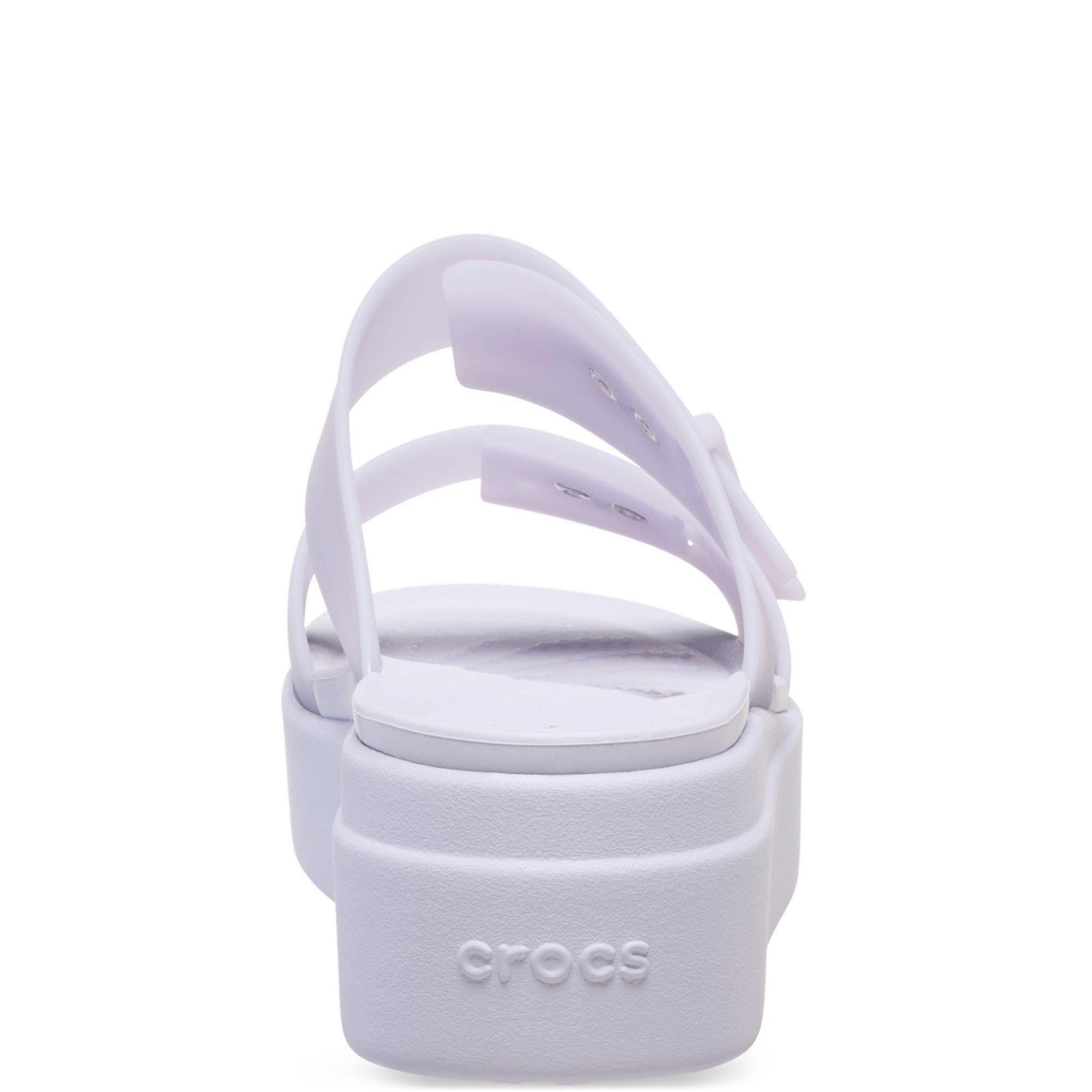 Purple - Crocs - Women's Brooklyn Buckle Low Wedge Sandals - 3