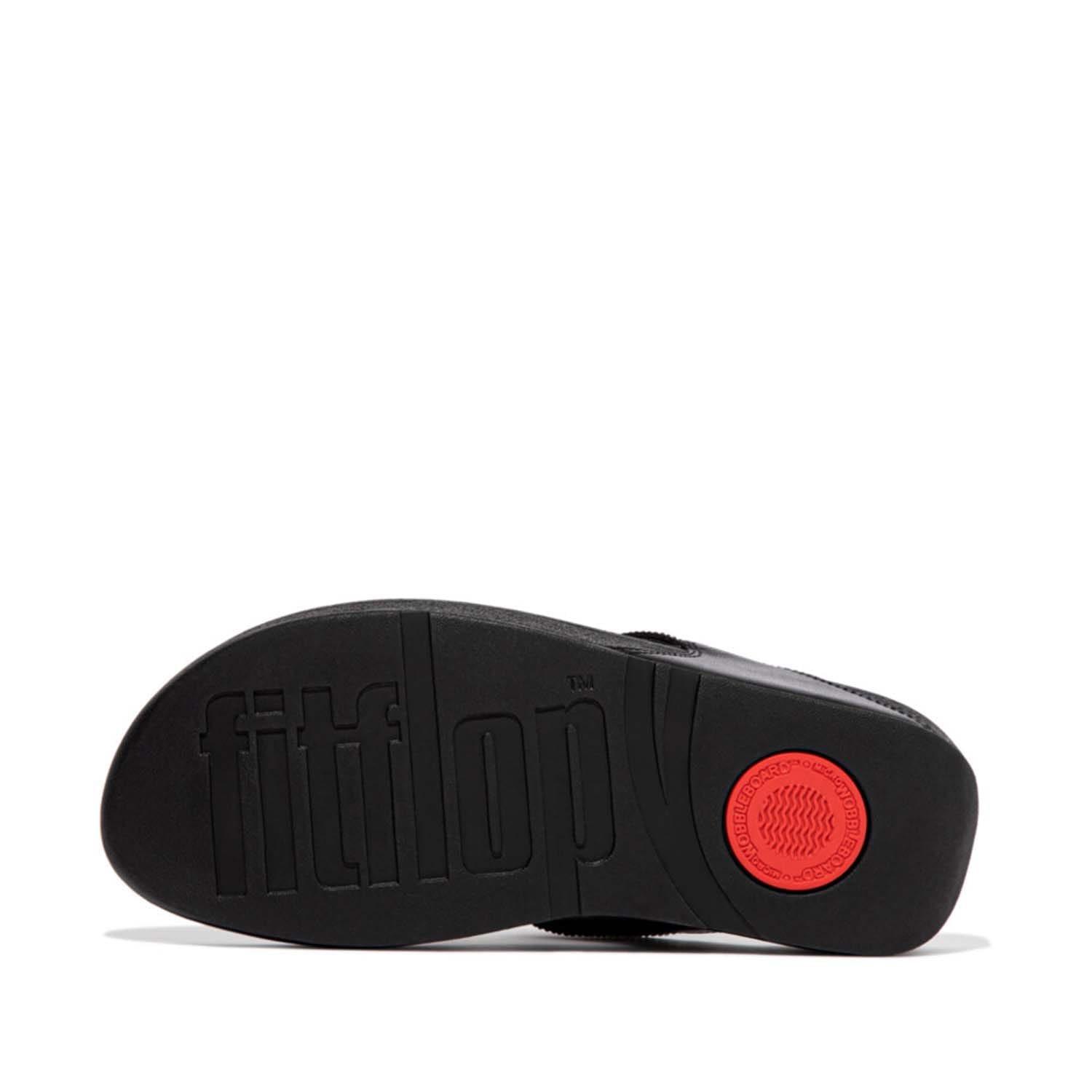 Black - Fitflop - Lulu Lasercrystal Leather Toe-Post Sandals - 5