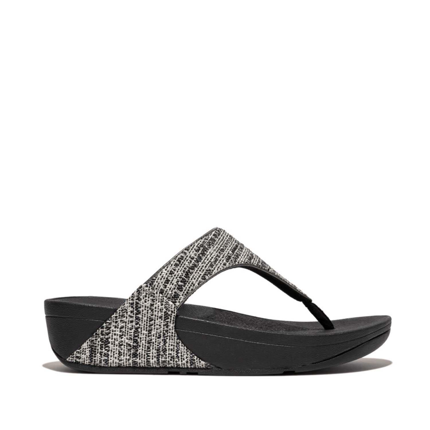 Black - FitFlop - Lulu Shimmerweave Toe-Post Sandals - 1
